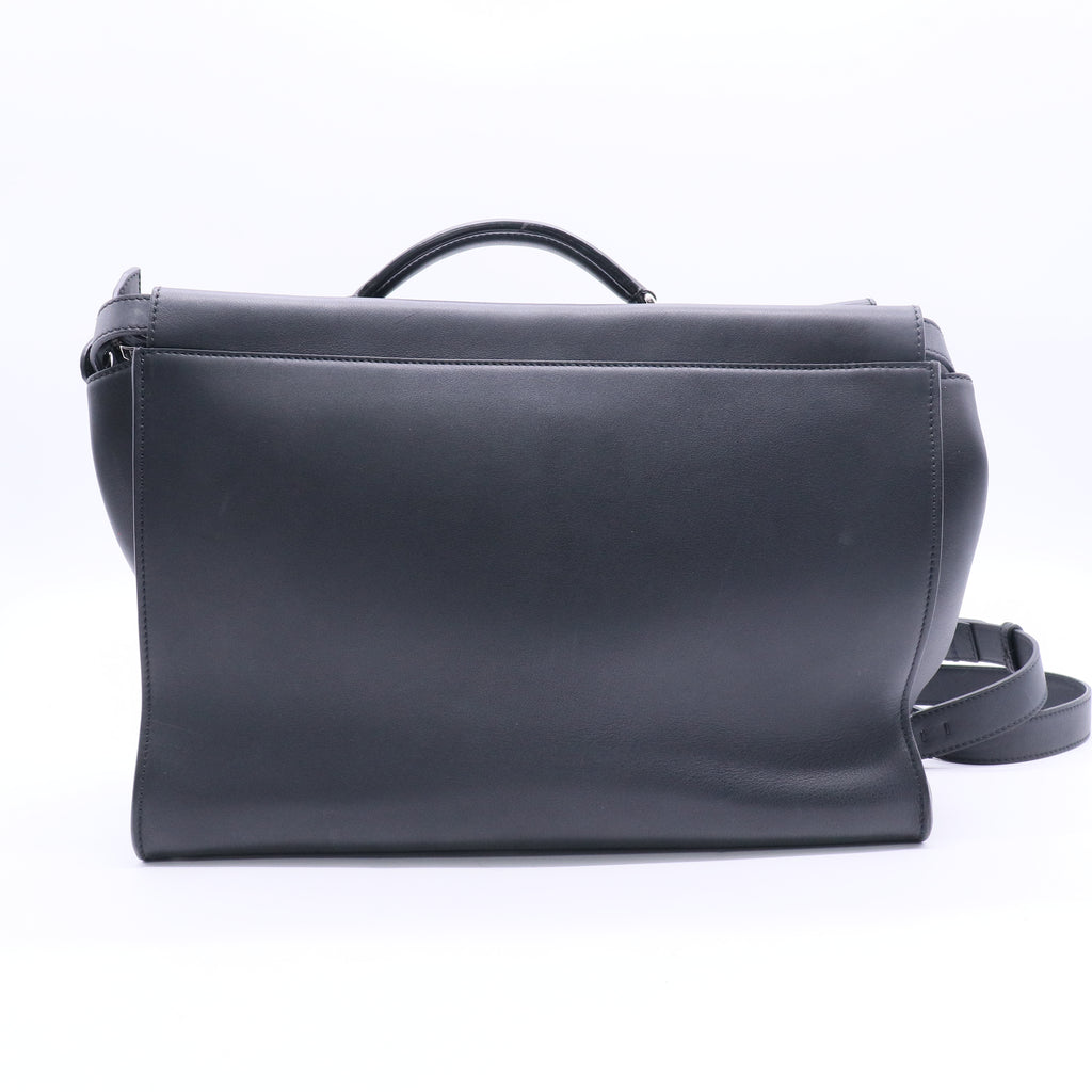 Fendi Peekaboo black leather bug monster eye crossbody briefcase Twins LDJ2622