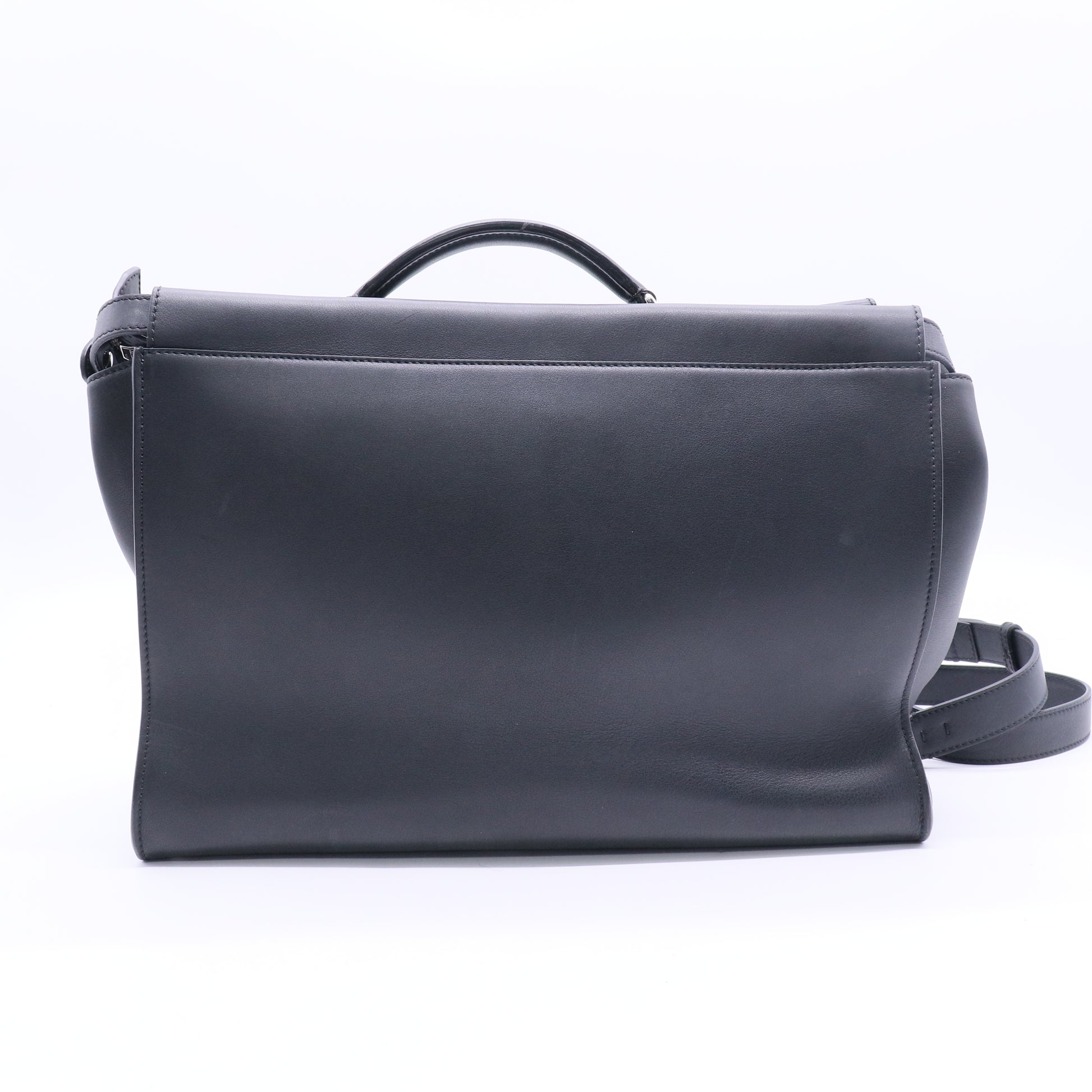 Fendi Peekaboo black leather bug monster eye crossbody briefcase Twins LDJ2622