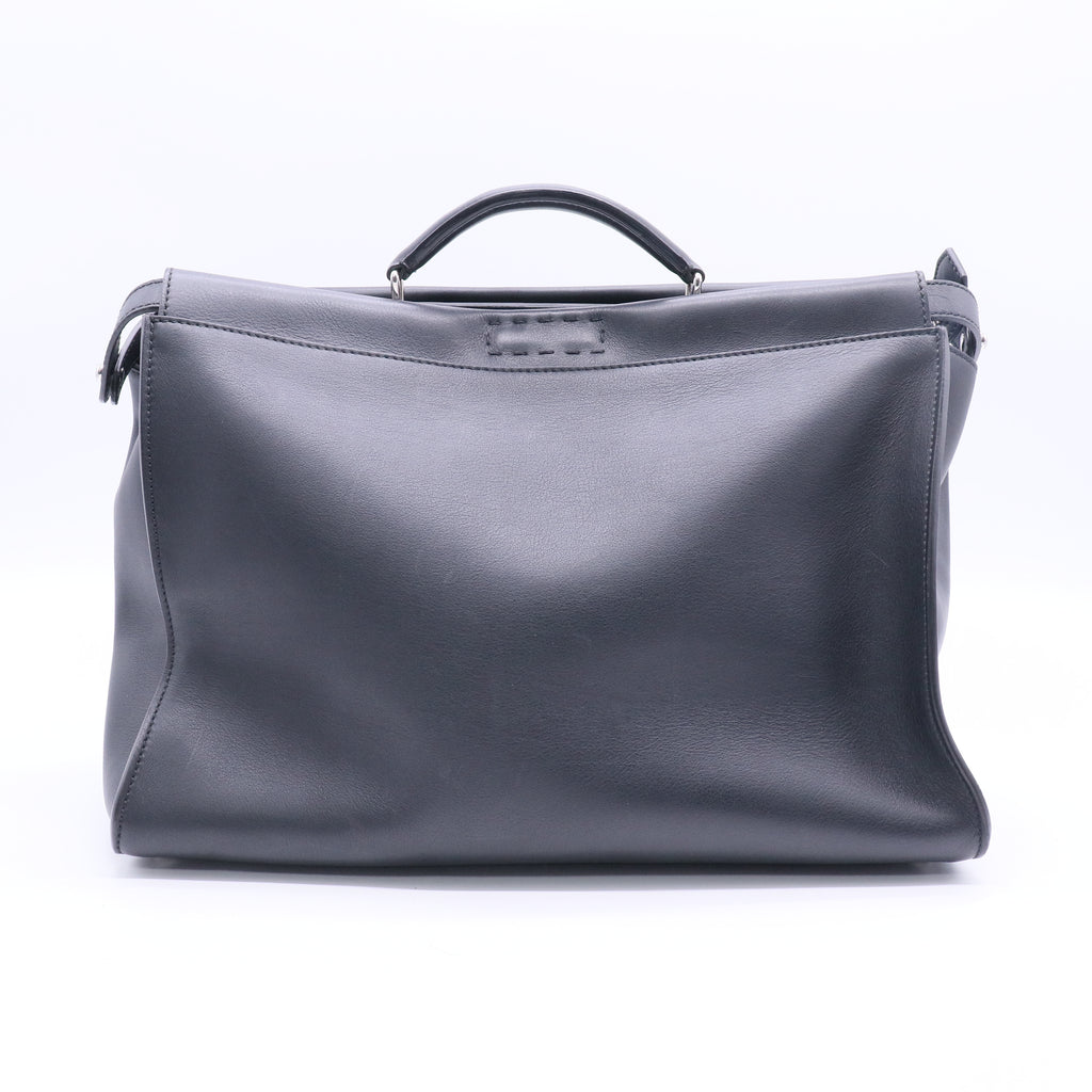Fendi Peekaboo black leather bug monster eye crossbody briefcase Twins LDJ2622