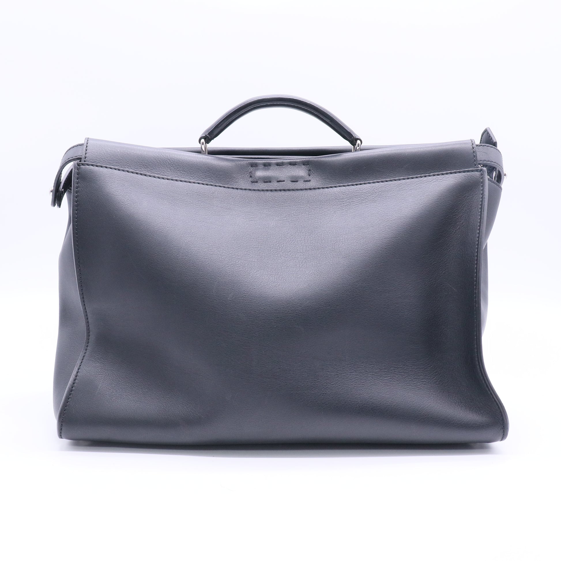 Fendi Peekaboo black leather bug monster eye crossbody briefcase Twins LDJ2622