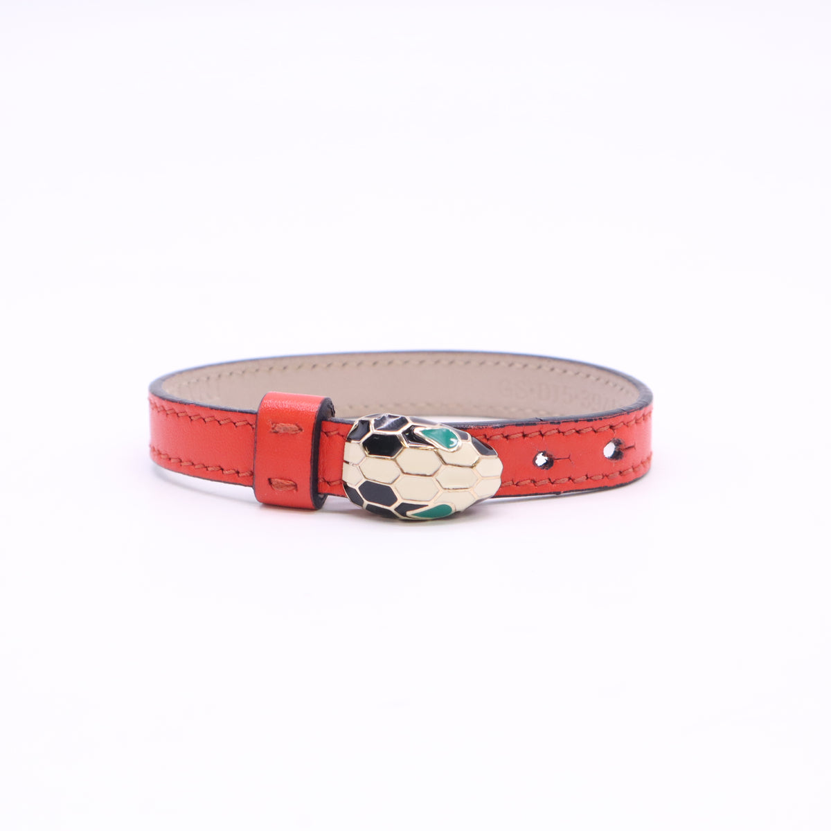 Bvlgari Orange Leather Serpenti Bracelet Twins W23633