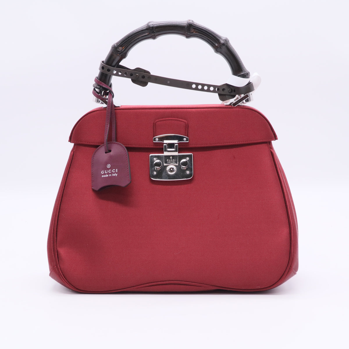 Gucci Velvet and Regent Calfskin Bamboo Medium Lady Lock Top Handle Bag twins B20957