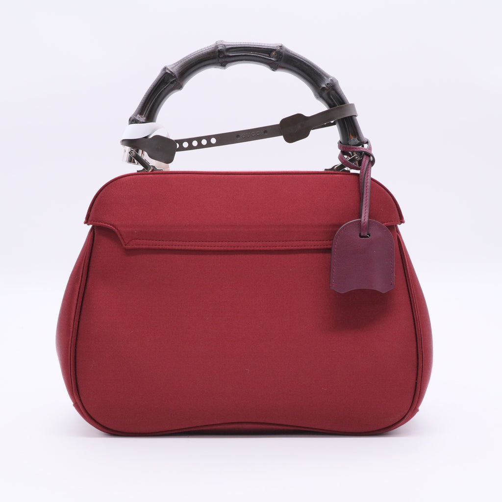 Gucci Velvet and Regent Calfskin Bamboo Medium Lady Lock Top Handle Bag twins B20957