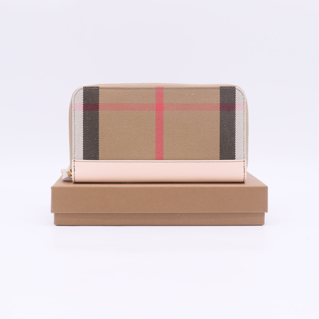 Burberry Vintage Check and Leather Zippy Wallet W22925