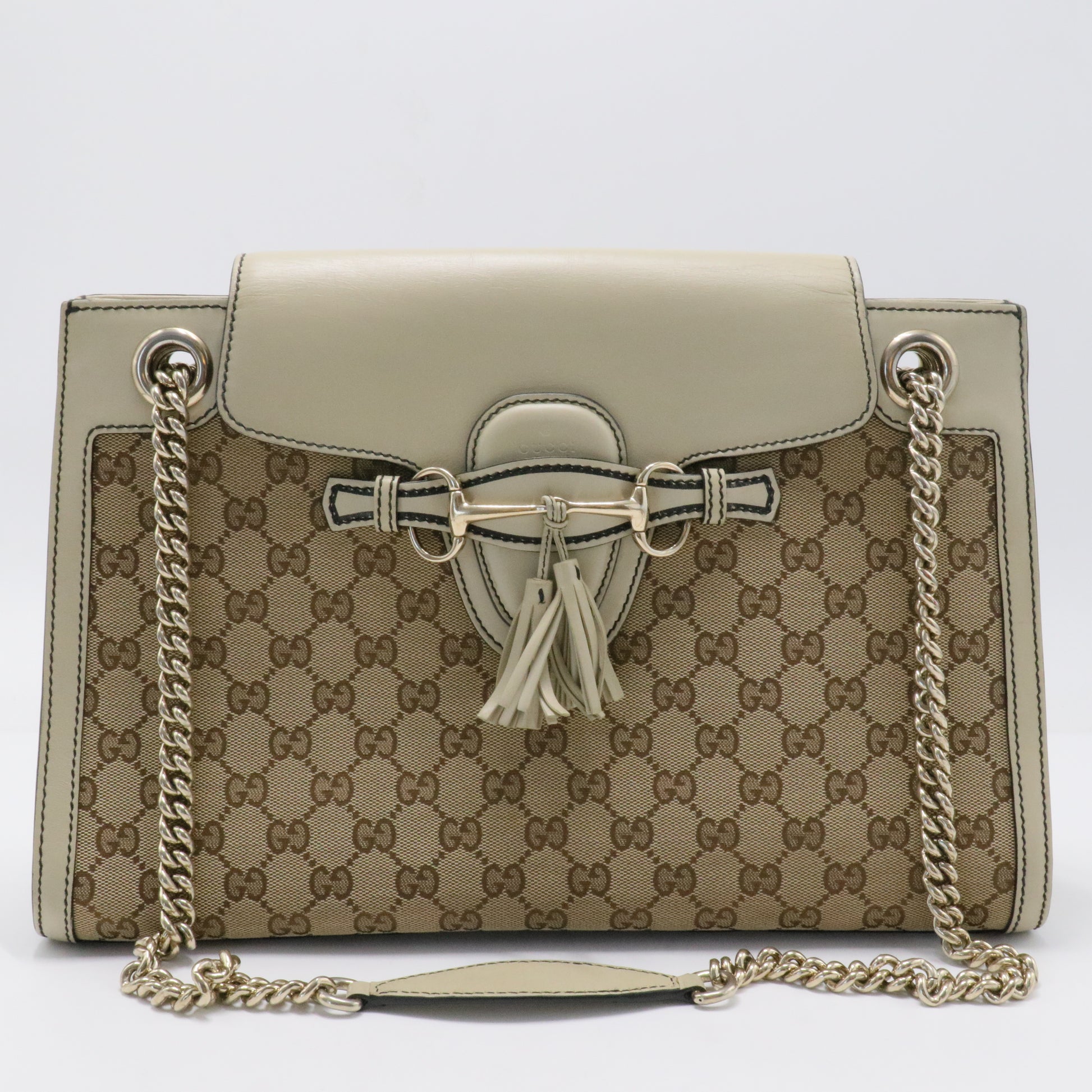 Emily Chain Flap Shoulder Bag GG Canvas Large