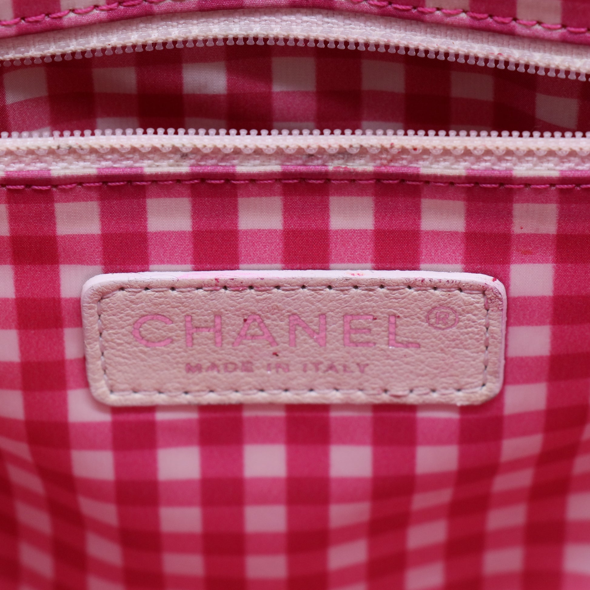 CHANEL Pink CC Patent Leather Lipstick Ligne big Accordion Shoulder Bag Twins