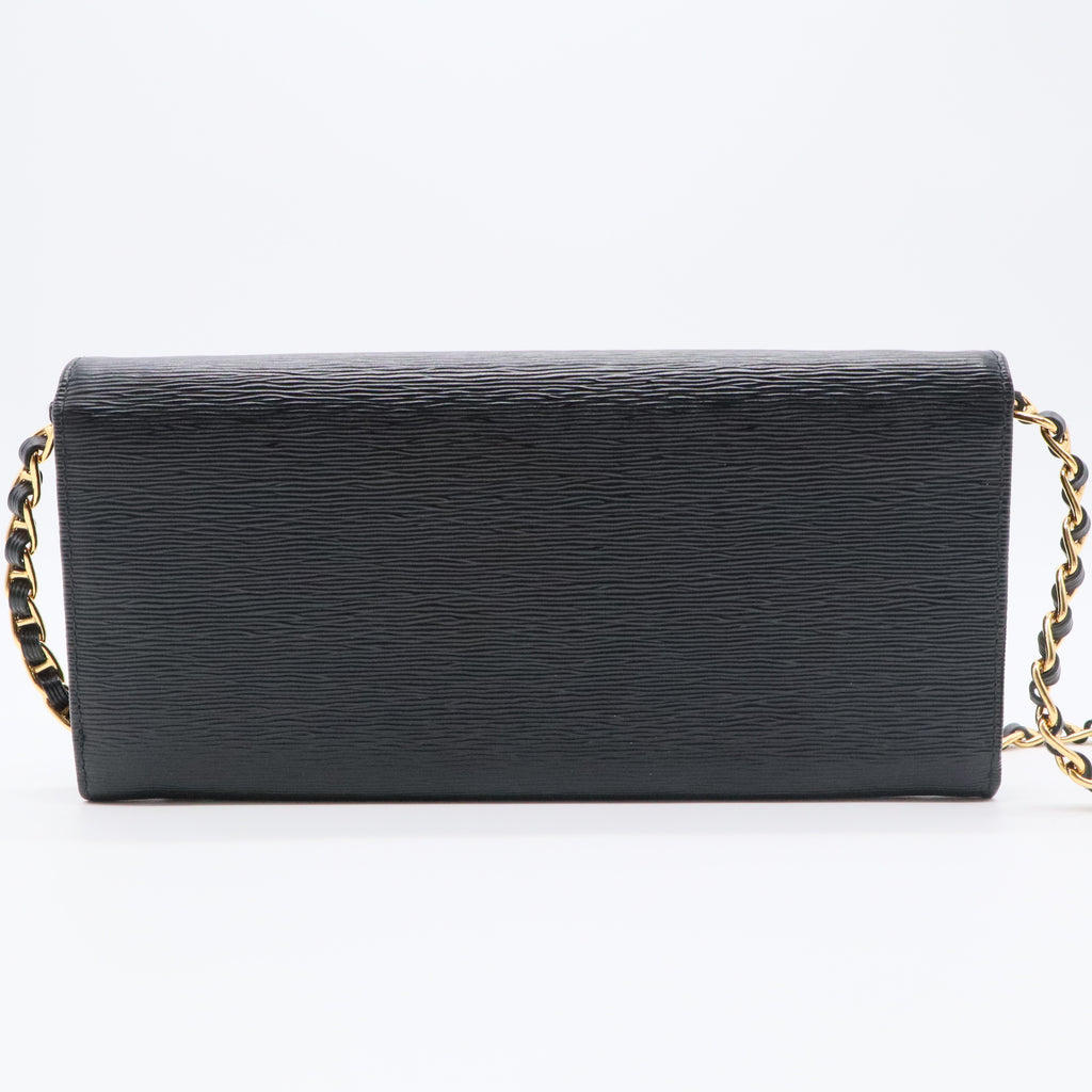 Vitello Move Metal Oro Chain Wallet Black