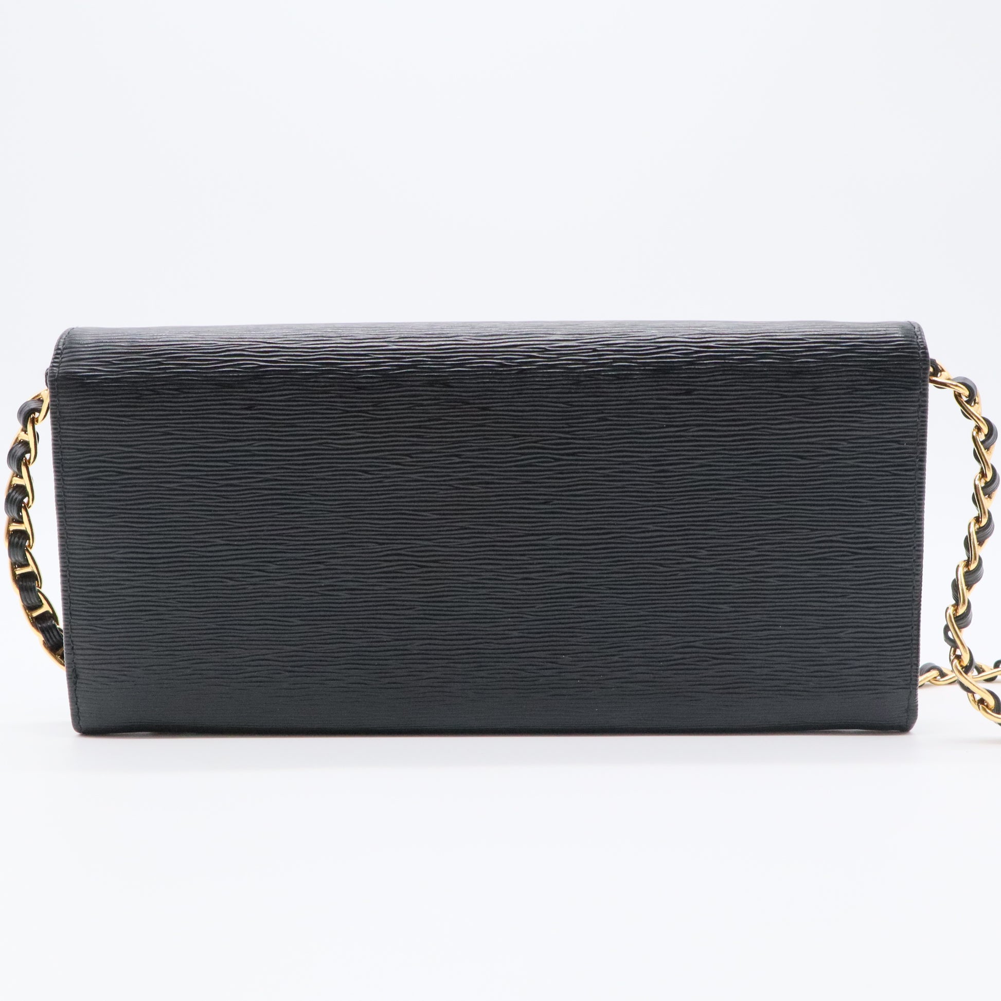 Vitello Move Metal Oro Chain Wallet Black