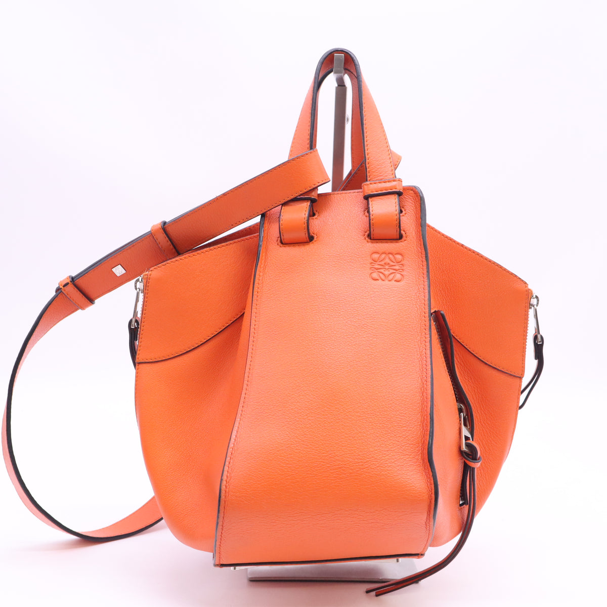 Loewe Grained Calfskin Hammock Shoulder Bag Apricot Orange twins B24438