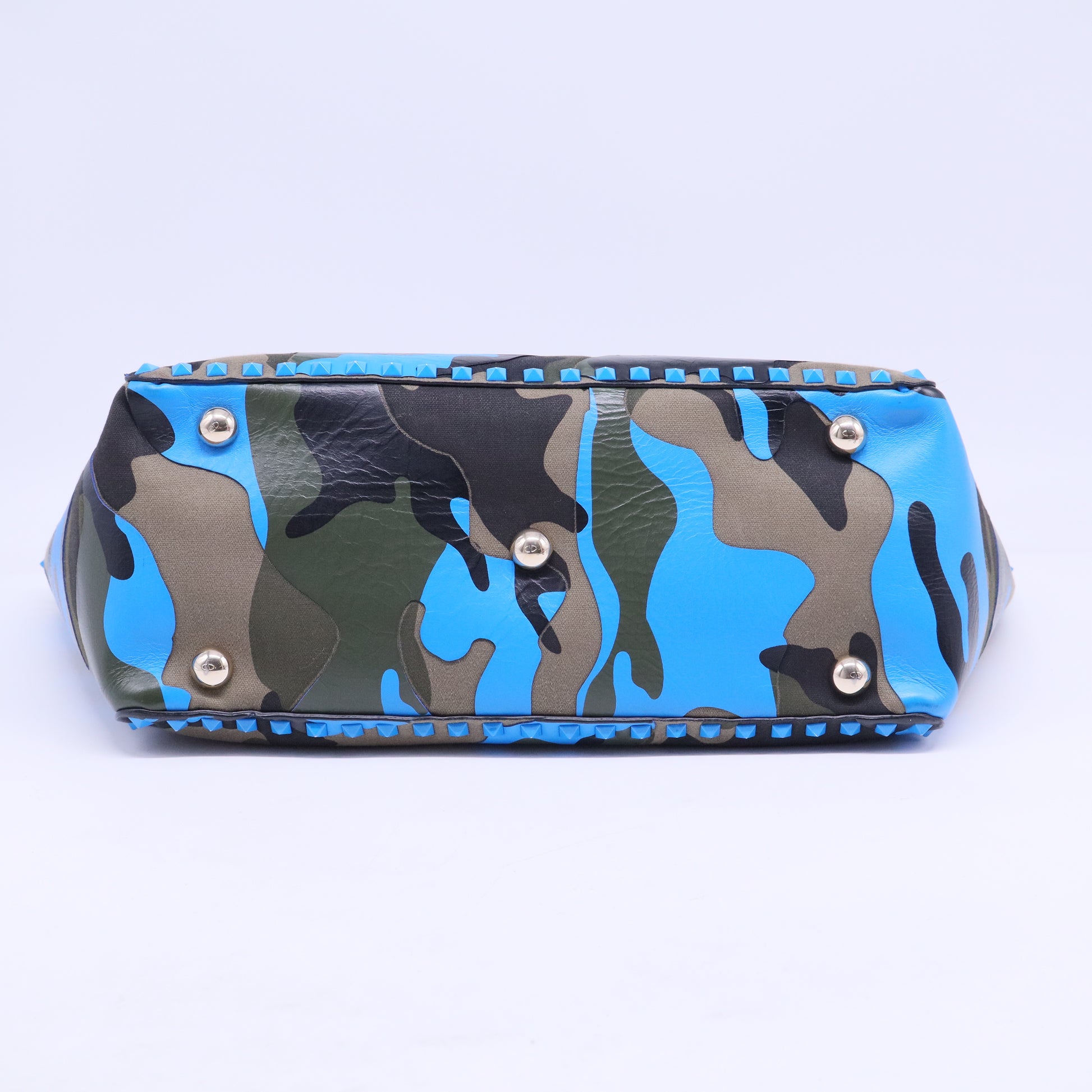 Rockstud Tote Camo Leather and Canvas B20688