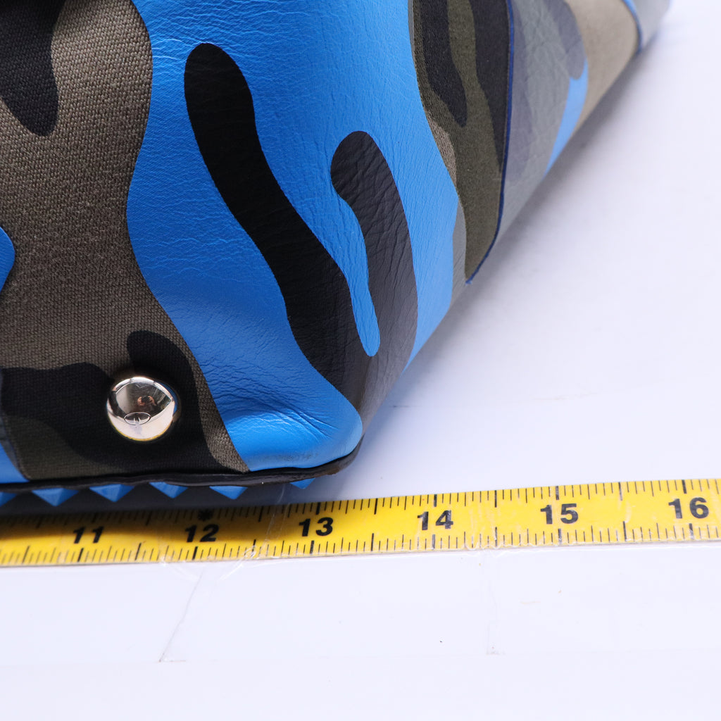 Rockstud Tote Camo Leather and Canvas B20688