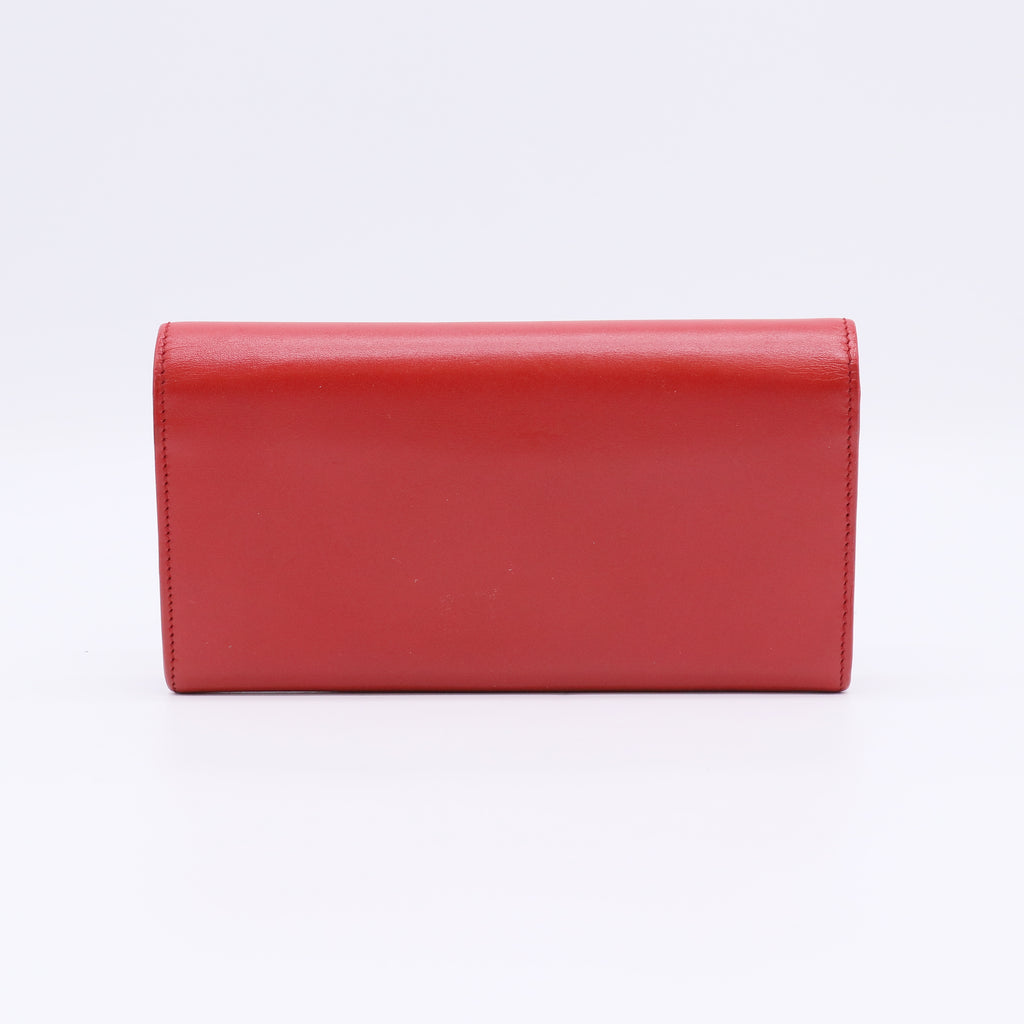 Saint Laurent Paris Leather Classic Large Marquage Flap Wallet W22308