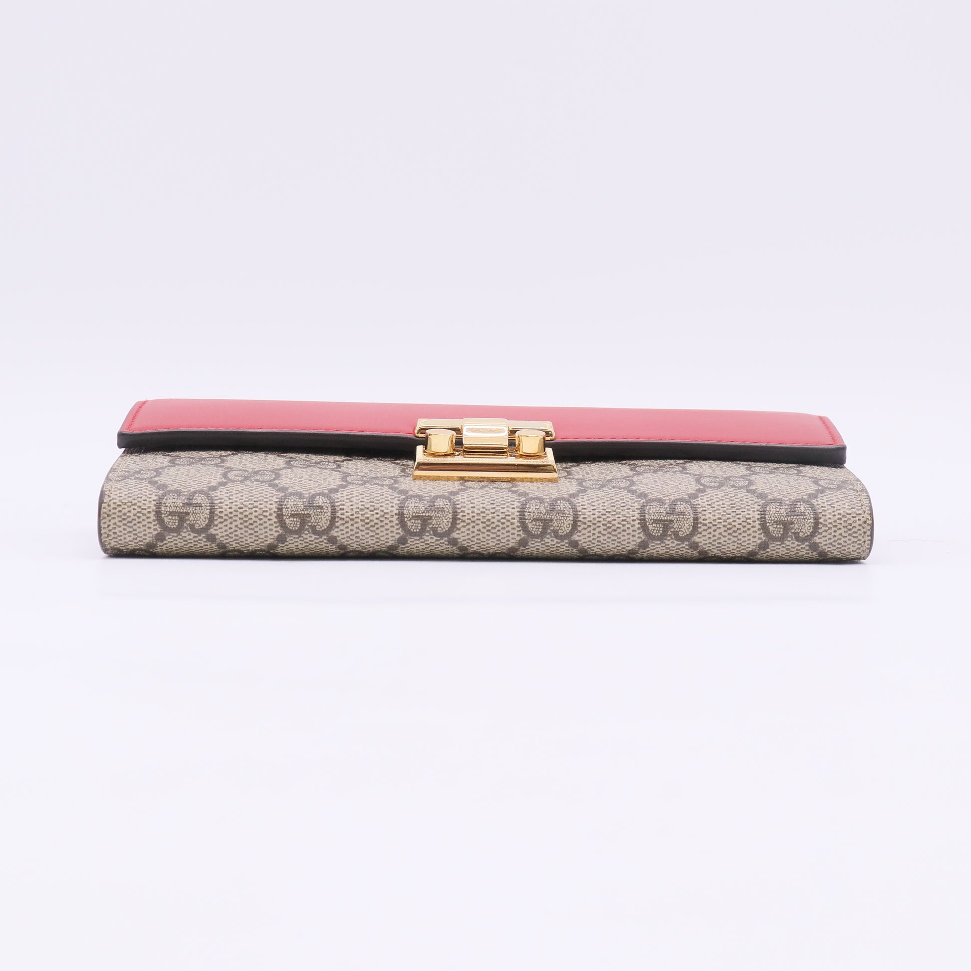 Gucci GG Supreme Monogram Padlock Continental Chain Wallet W22753