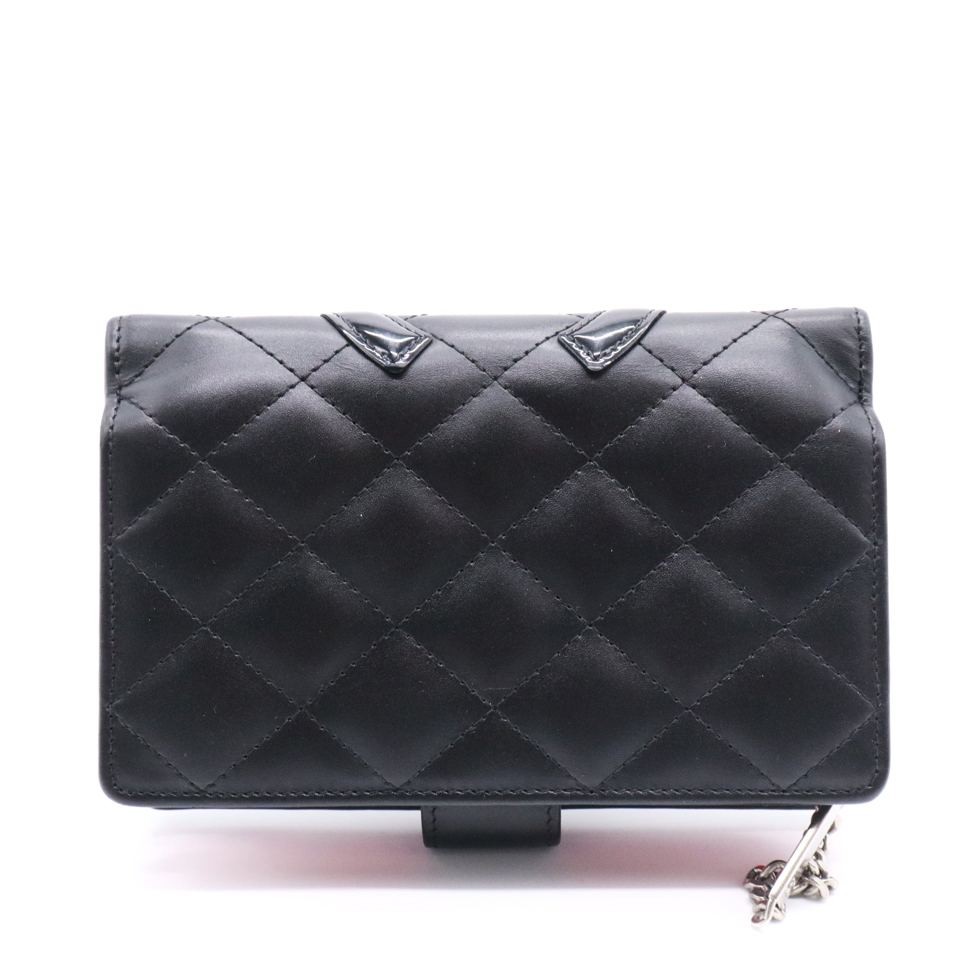 Calfskin Cambon Zipped Pocket Wallet Black GISEL