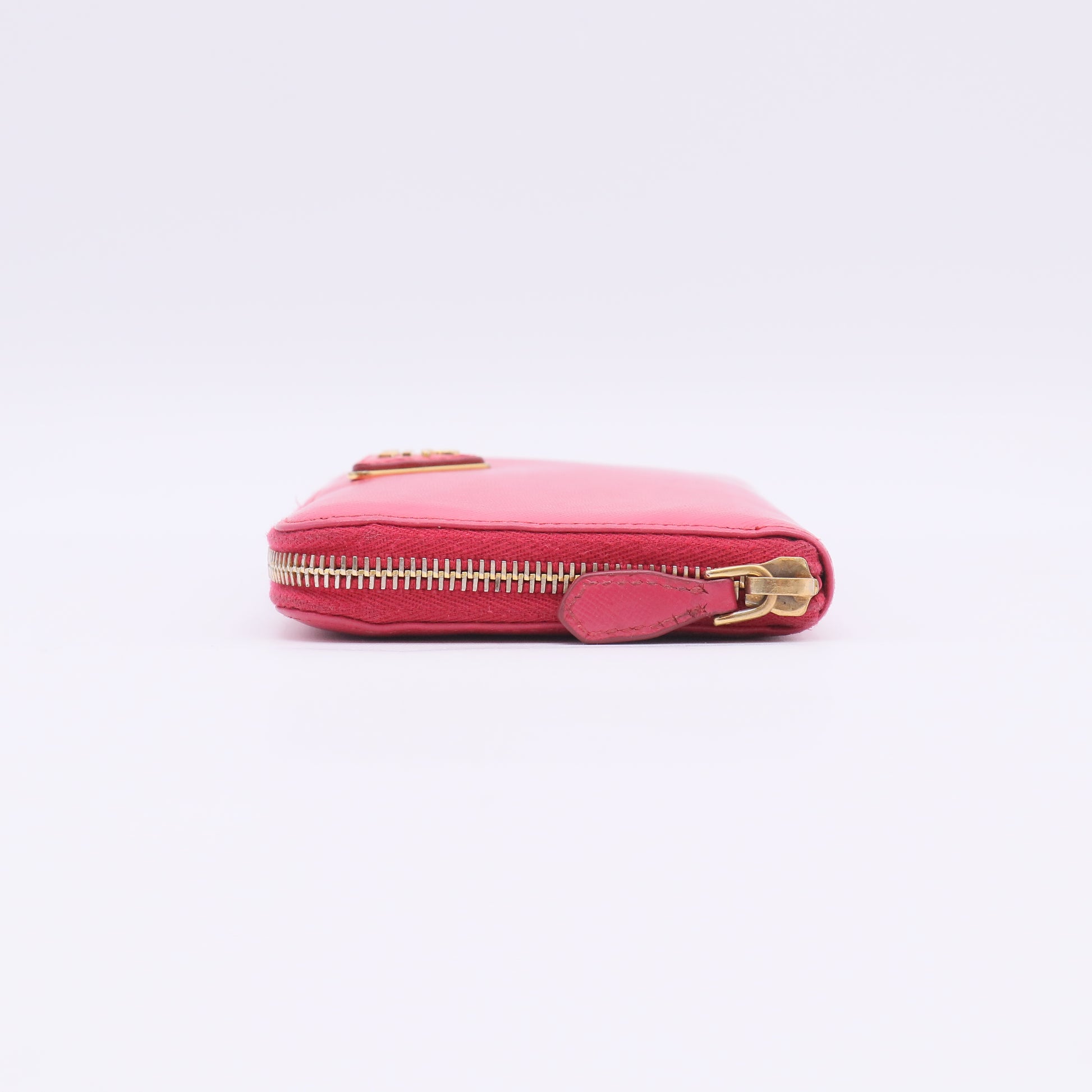 Prada Saffiano Metal Triangle Zippy Wallet W22703