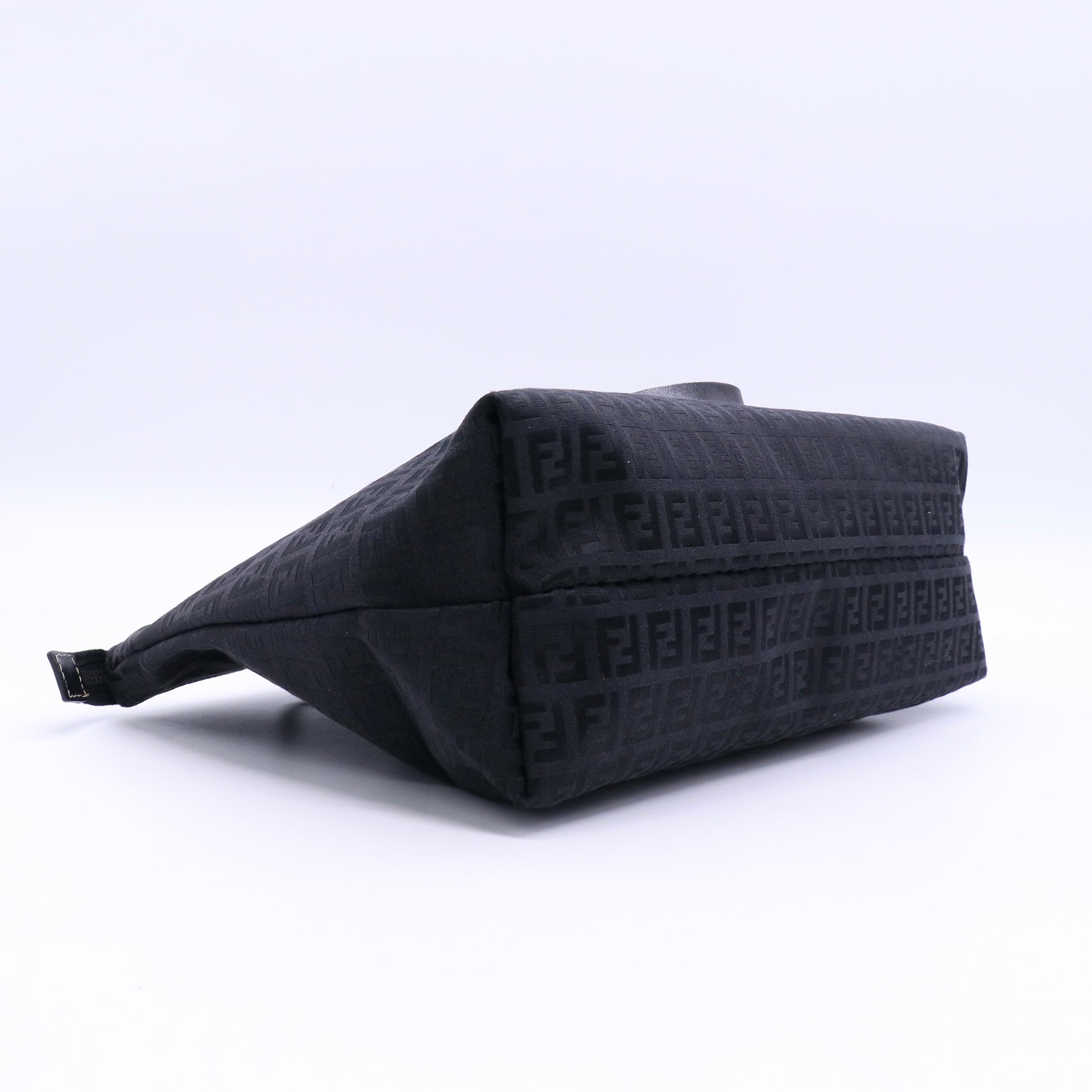 Fendi Zucchino Zucca Canvas All Black Tote Bag Twins LDJ3945