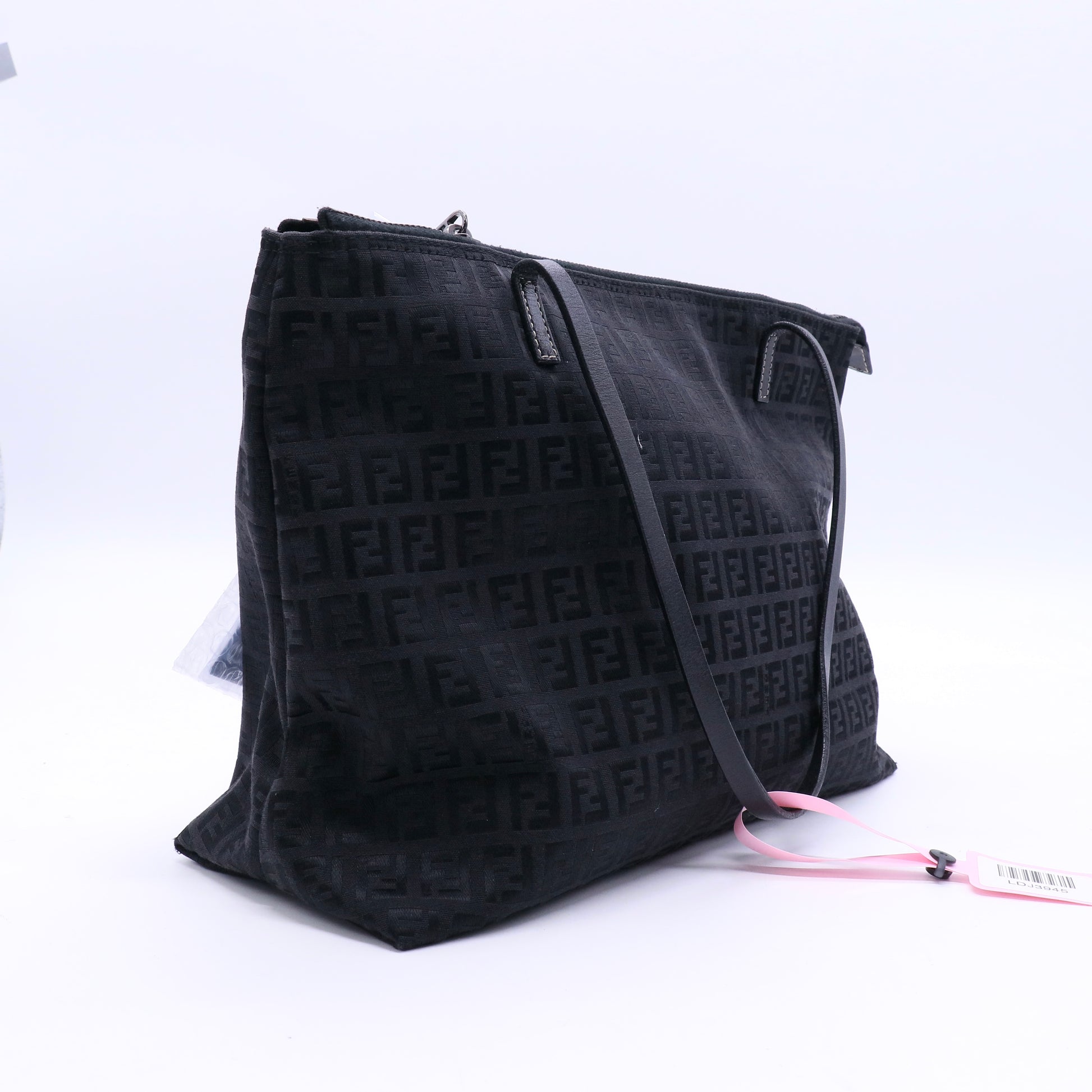 Fendi Zucchino Zucca Canvas All Black Tote Bag Twins LDJ3945
