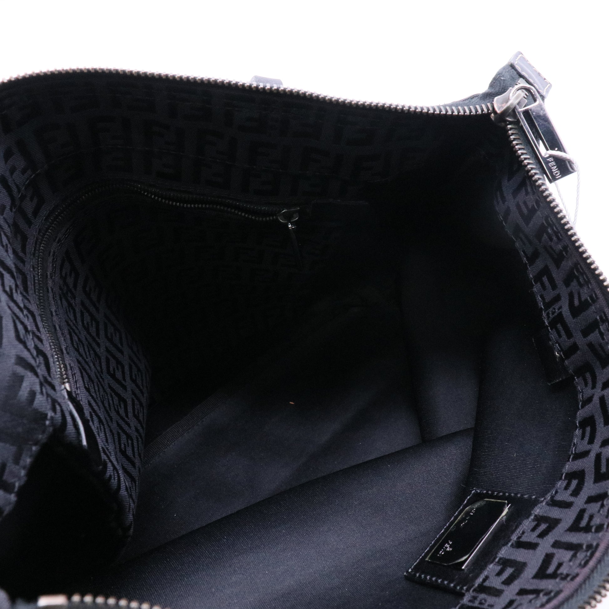 Fendi Zucchino Zucca Canvas All Black Tote Bag Twins LDJ3945