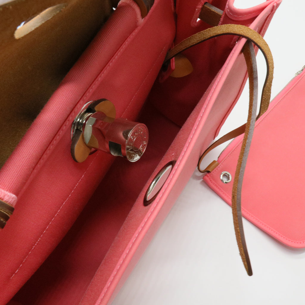 Herbag Zip Leather and Toile 31 8W-Rose Azalee