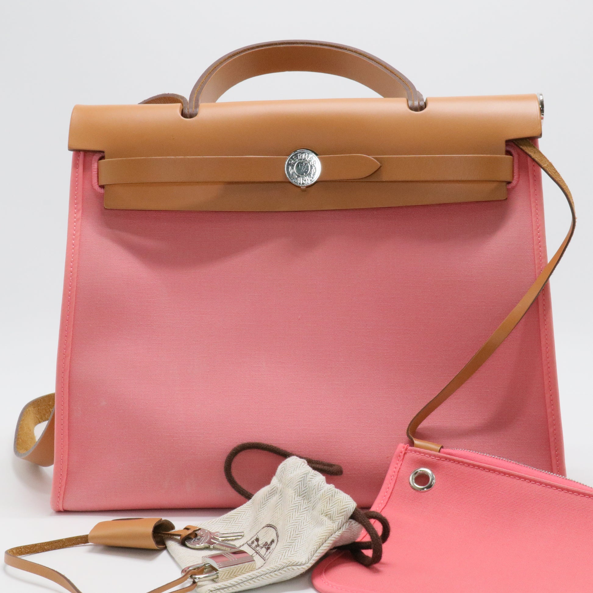 Herbag Zip Leather and Toile 31 8W-Rose Azalee
