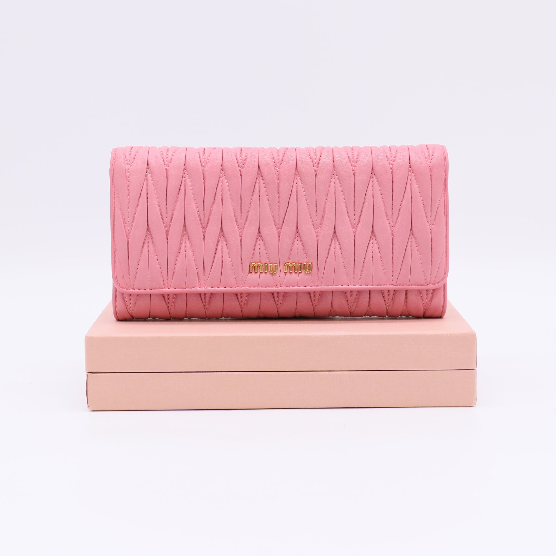 Miu Miu Matelassé Leather Long Wallet W22364