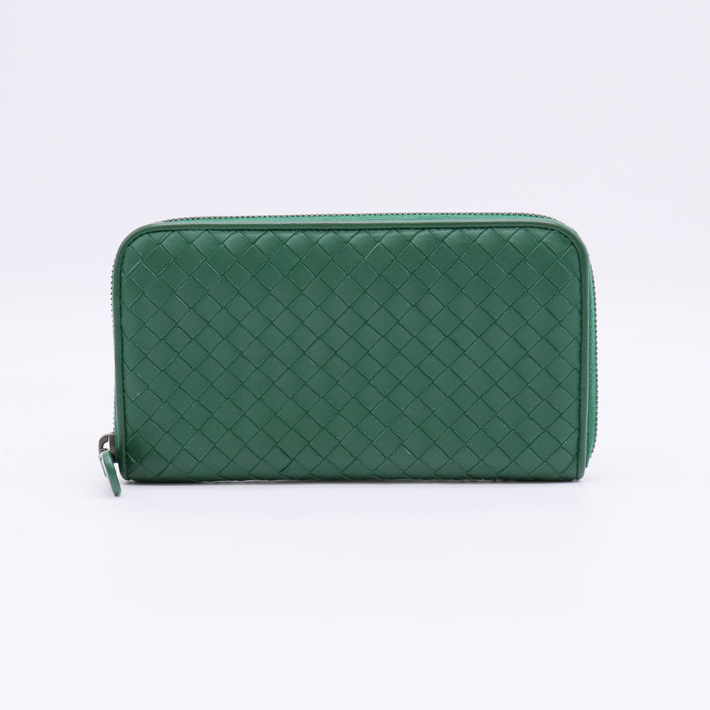 Bottega Veneta Intrecciato Nappa Leather Zip Around Wallet W22366