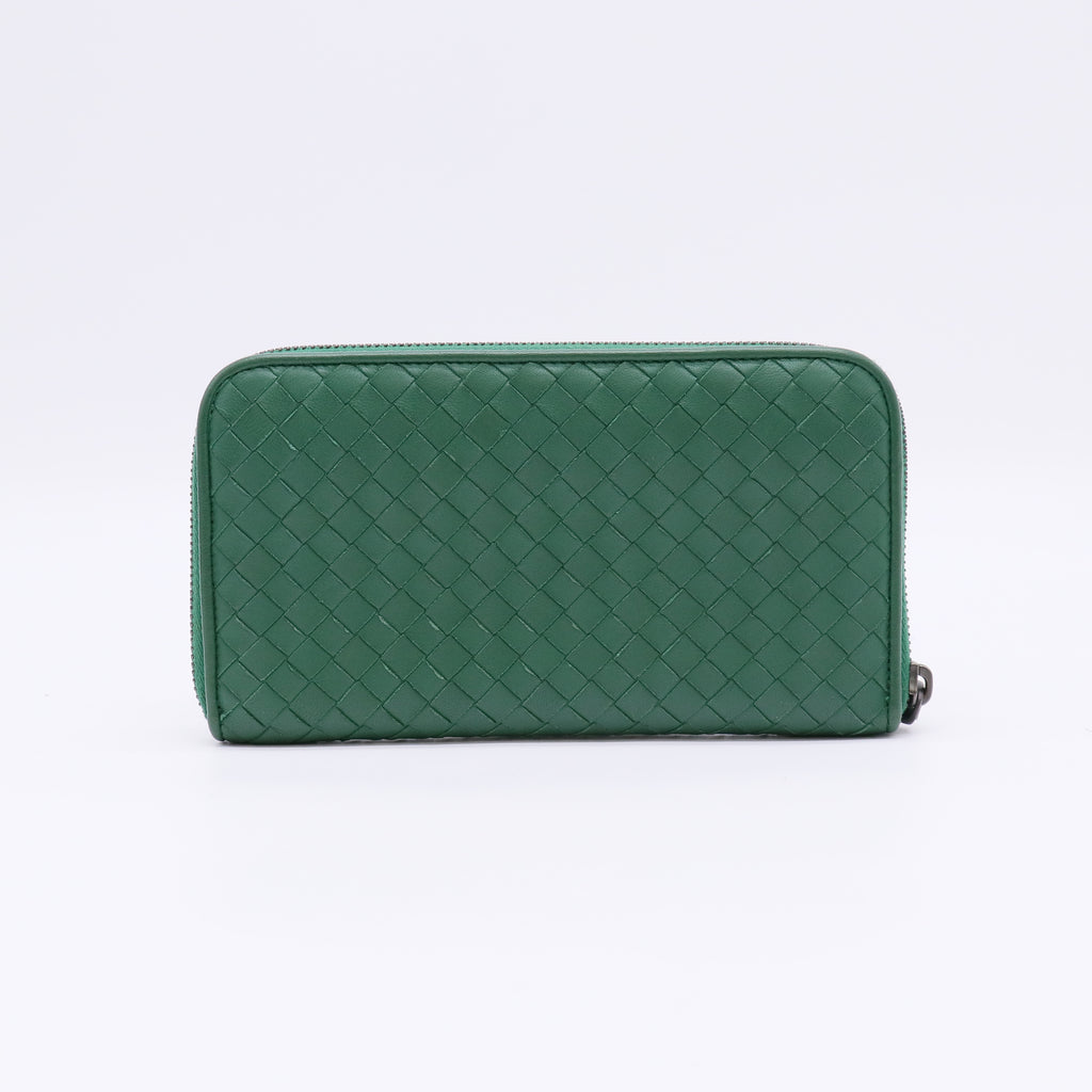 Bottega Veneta Intrecciato Nappa Leather Zip Around Wallet W22366