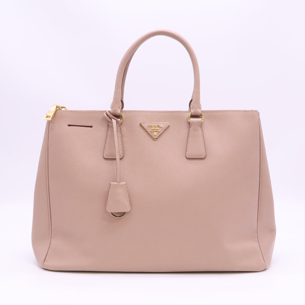 Prada Saffiano Large Galleria Double Zip Tote Cammeo B24286