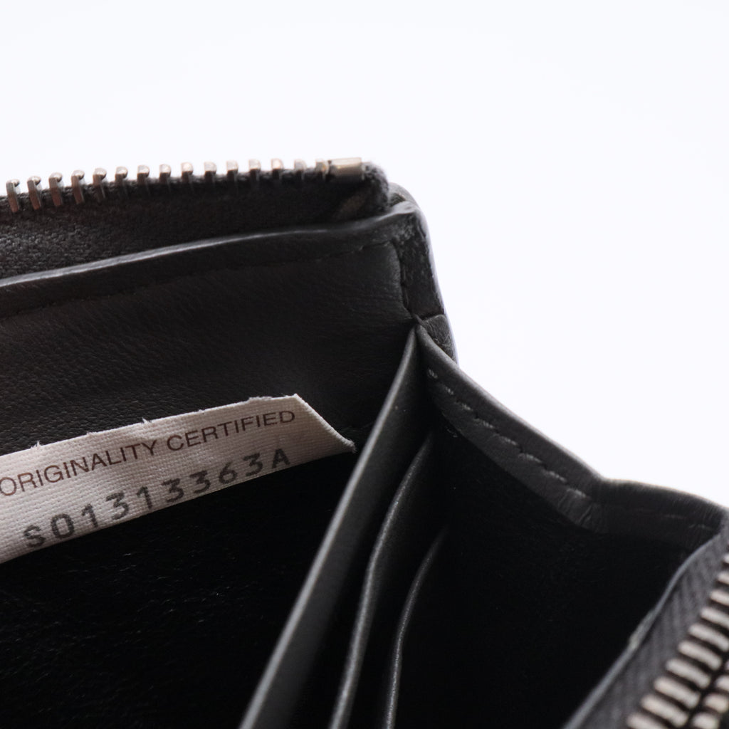 Nappa Intrecciato Zip Around Wallet Kaki Fondente