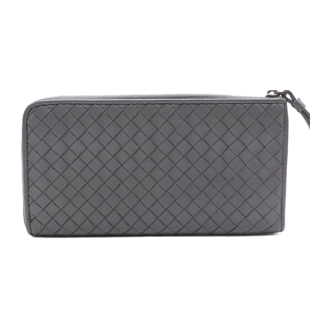 Nappa Intrecciato Zip Around Wallet Kaki Fondente
