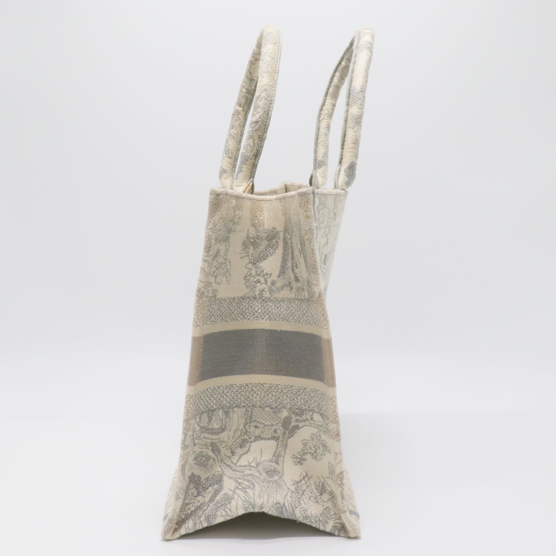 Canvas Embroidered Medium Dioriviera Toile De Jouy Book Tote Gray