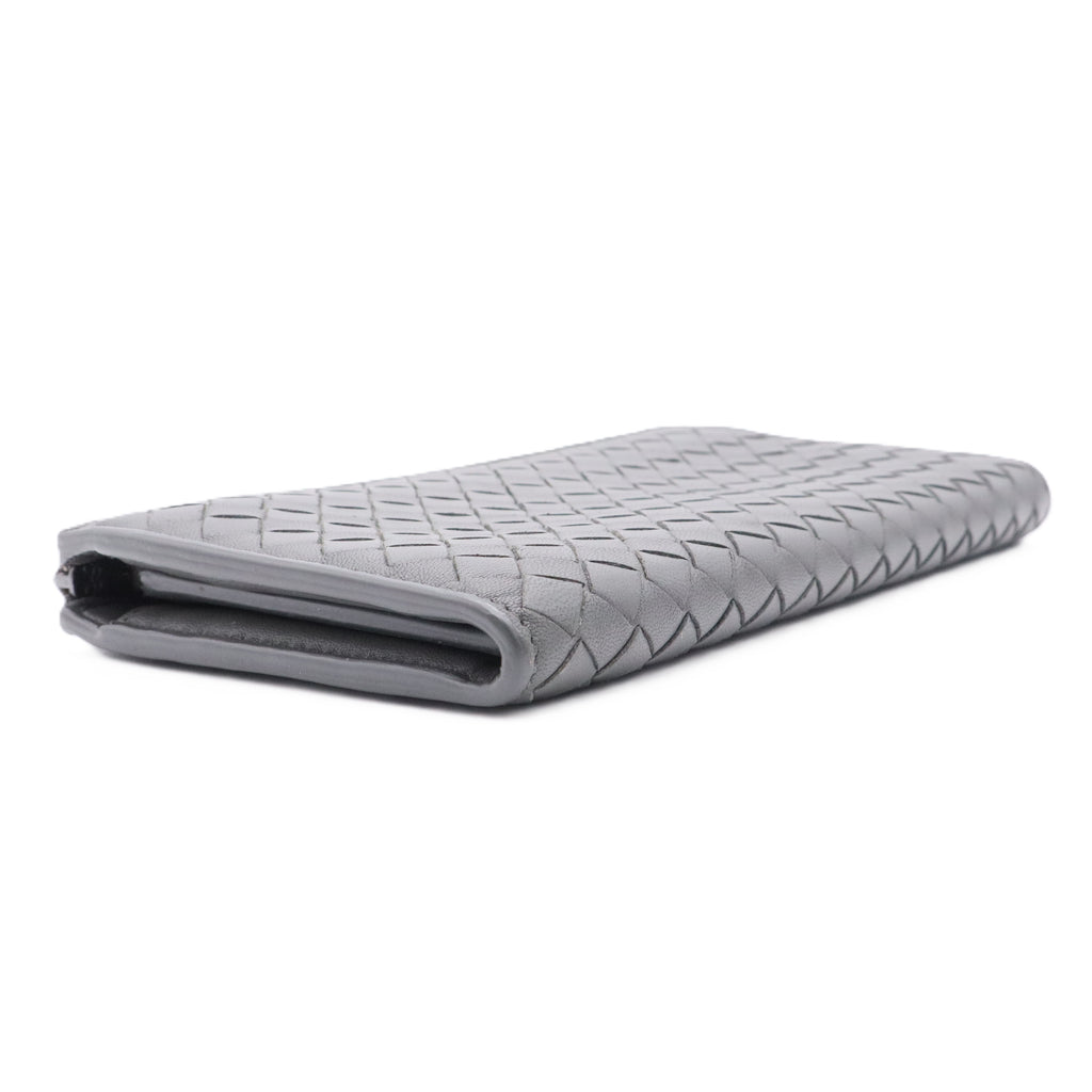 Nappa Intrecciato Zip Around Wallet Kaki Fondente