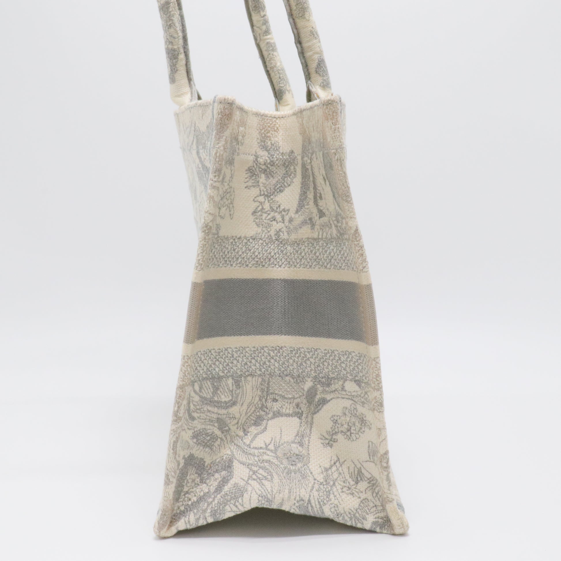 Canvas Embroidered Medium Dioriviera Toile De Jouy Book Tote Gray