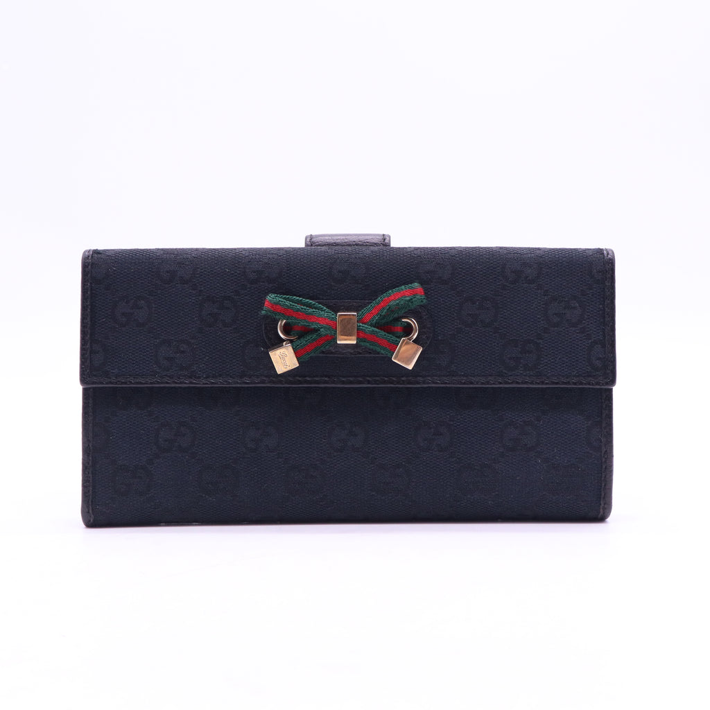 Gucci GG Canvas Web Bow Continental Wallet W20733