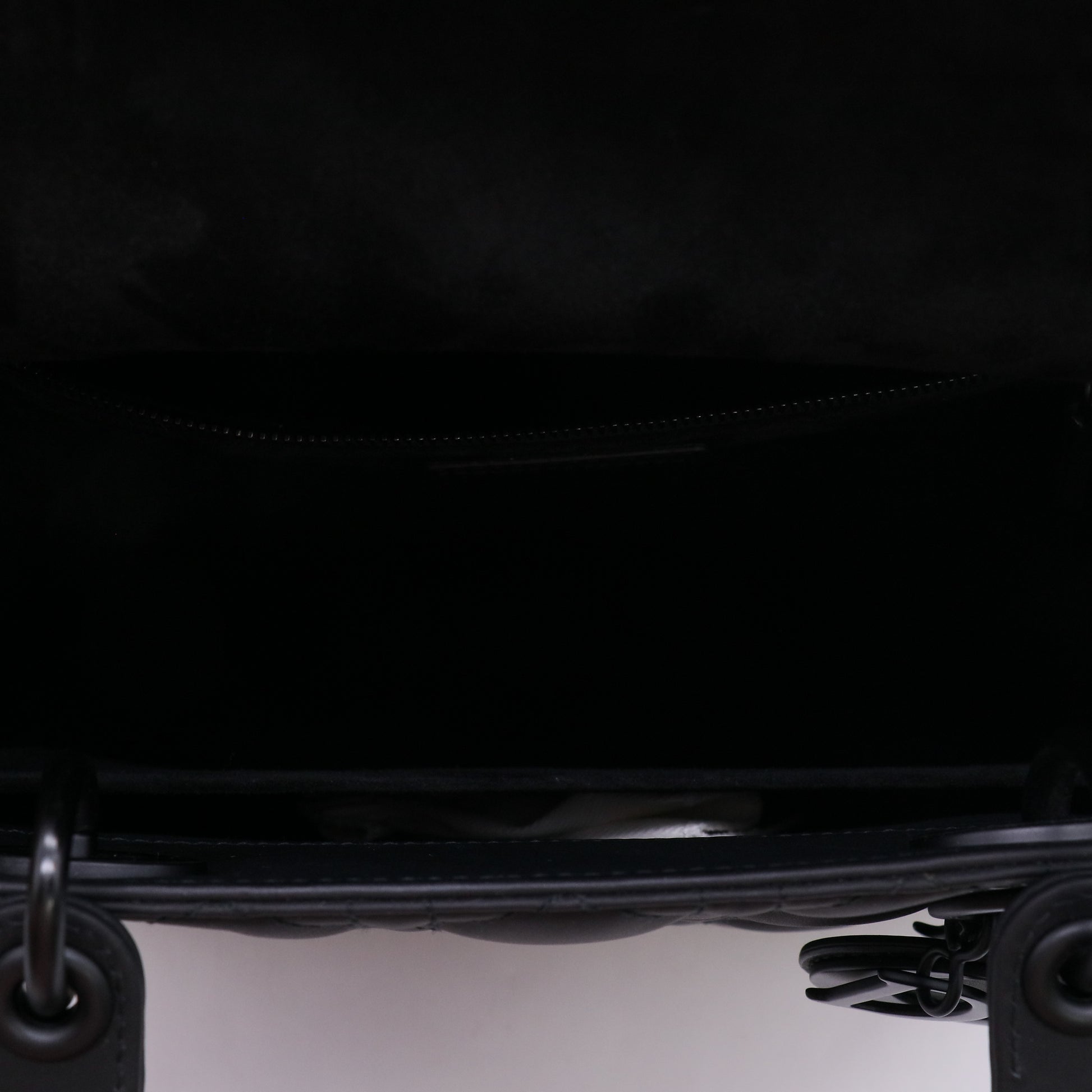 Dior Lady Dior Medium Black Ultra Matte Cannage Calfskin Leather Top Handle Bag twins LDJ5307