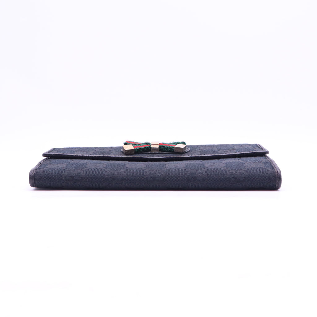 Gucci GG Canvas Web Bow Continental Wallet W20733