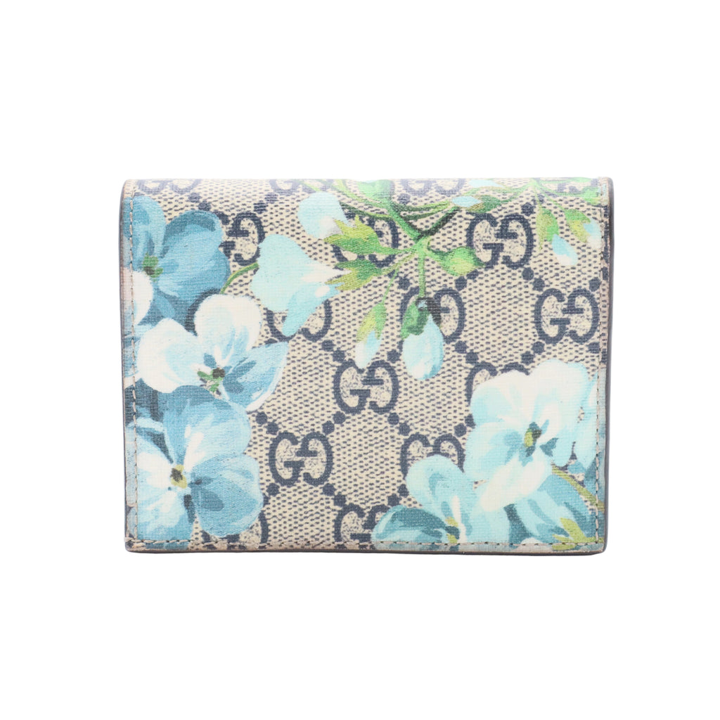 Blue GG Supreme Canvas Blooms Card Case