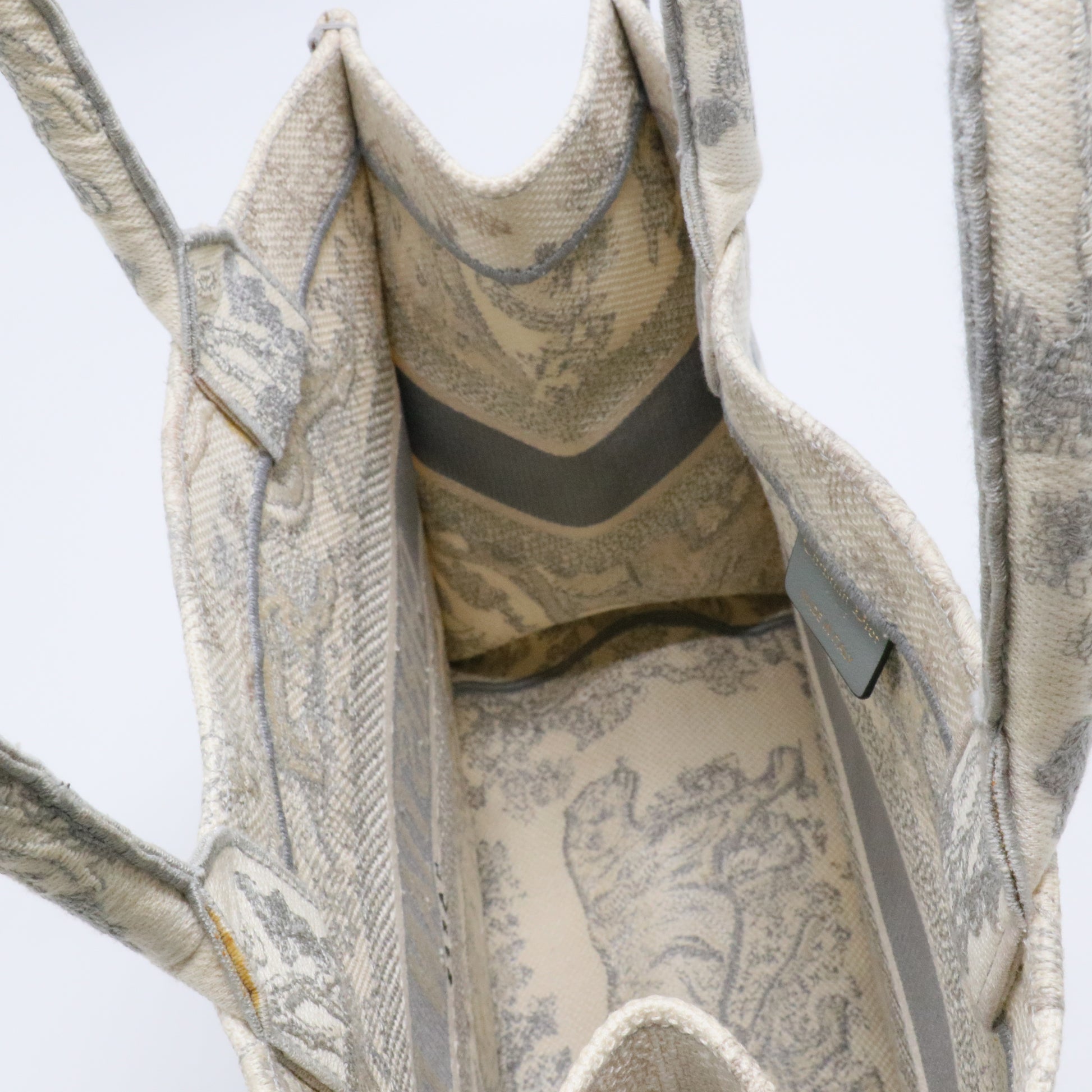 Canvas Embroidered Medium Dioriviera Toile De Jouy Book Tote Gray