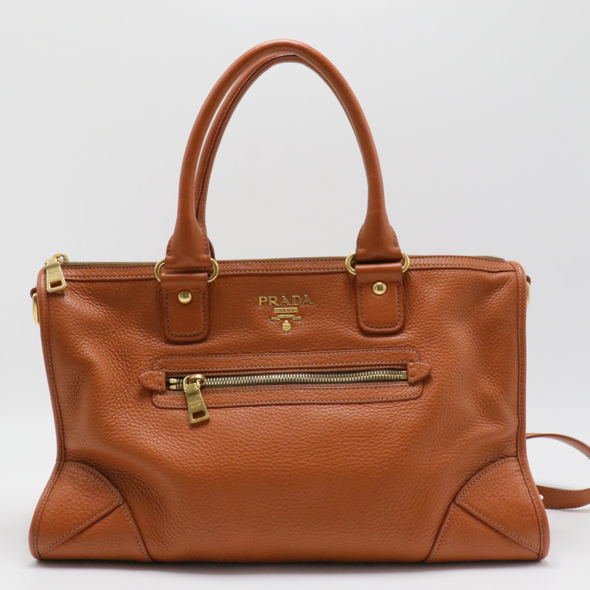 Front Zip Convertible Satchel Vitello Phenix Medium