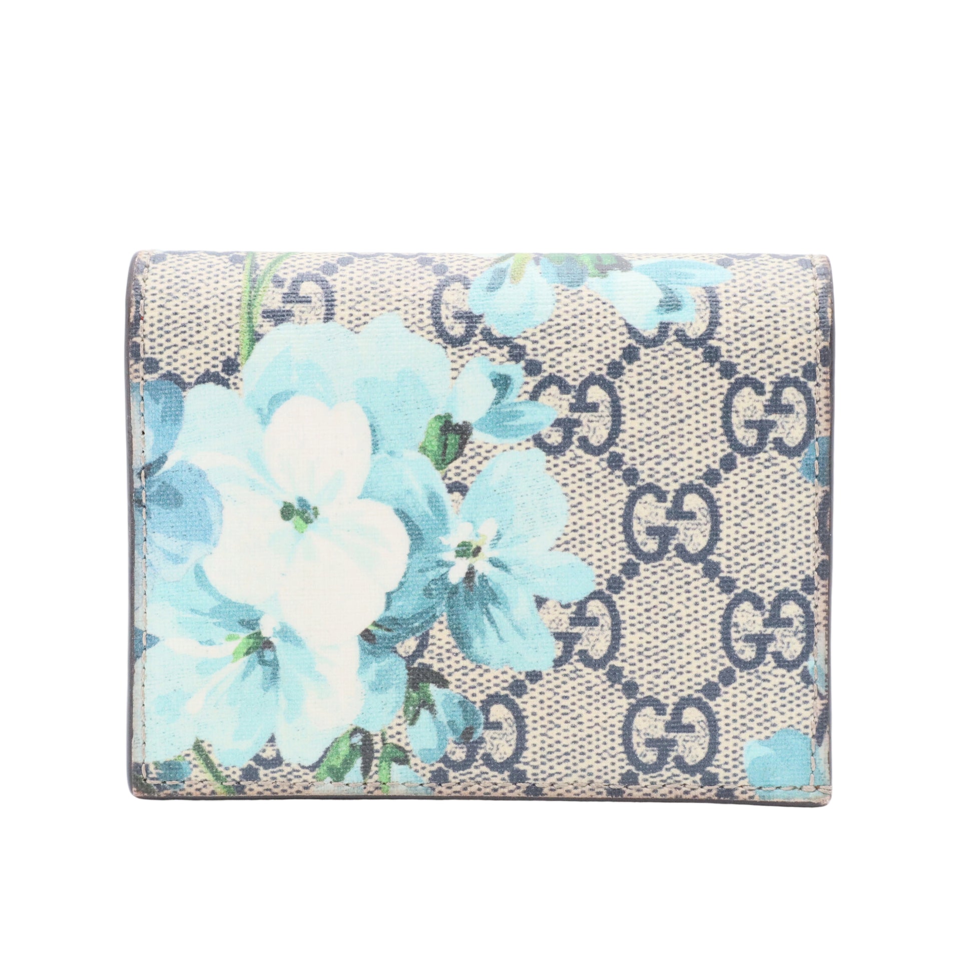 Blue GG Supreme Canvas Blooms Card Case