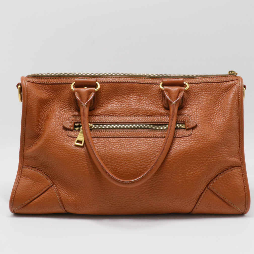 Front Zip Convertible Satchel Vitello Phenix Medium