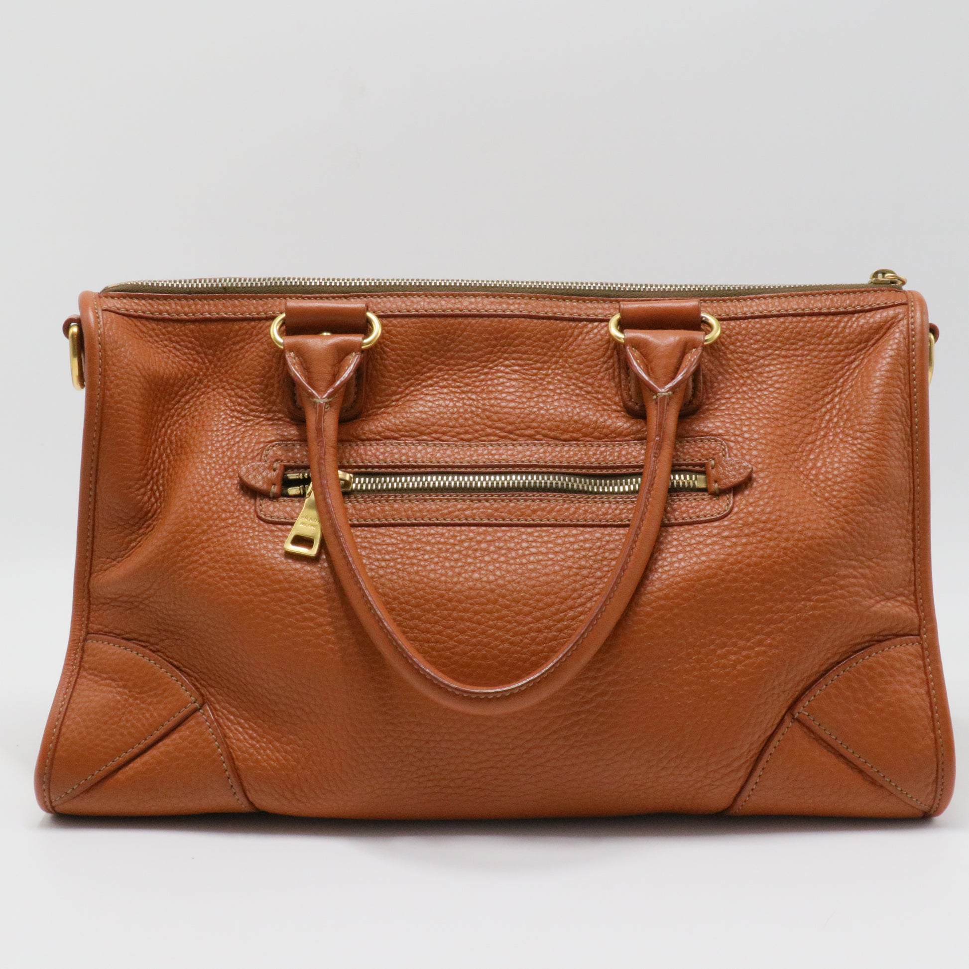 Front Zip Convertible Satchel Vitello Phenix Medium