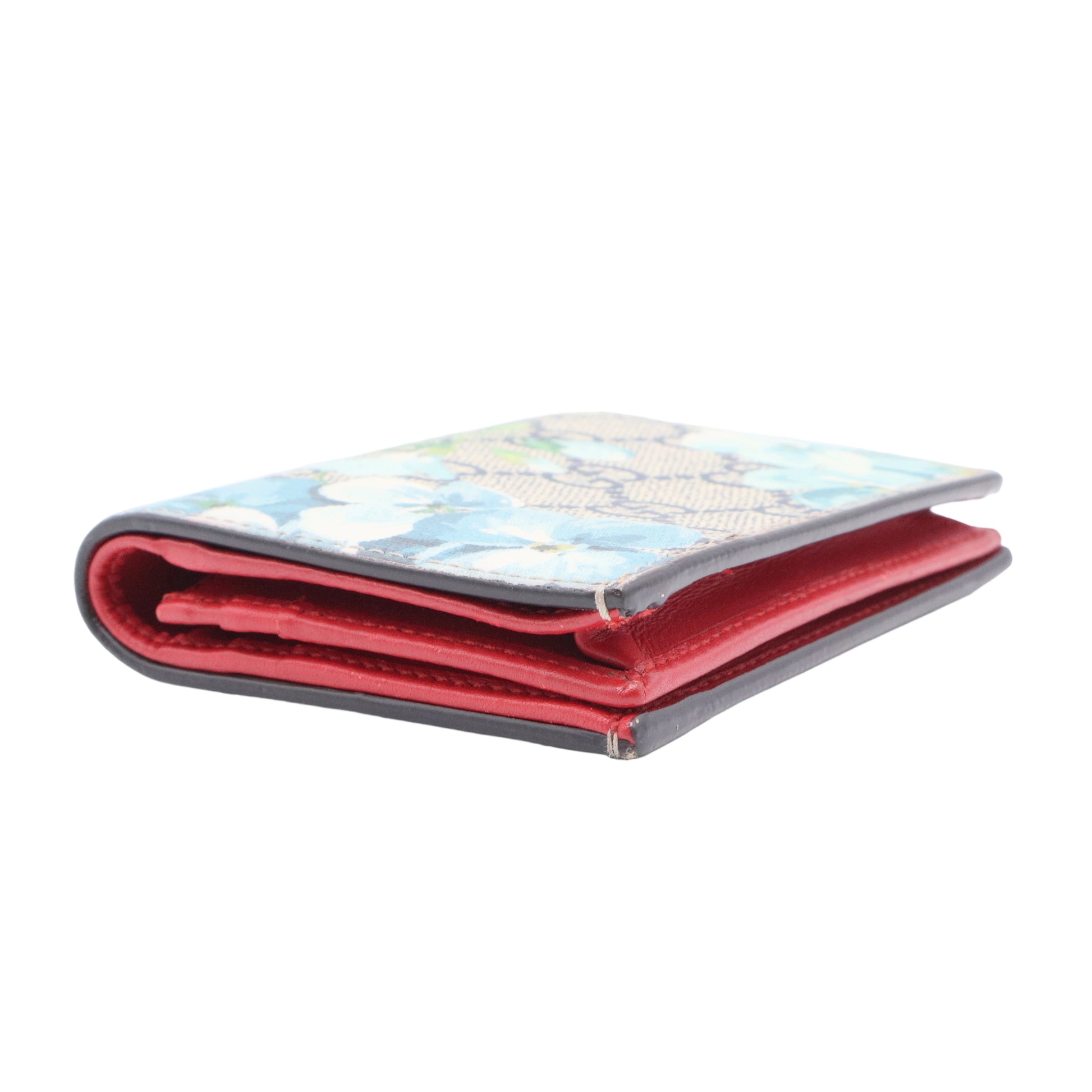 Blue GG Supreme Canvas Blooms Card Case