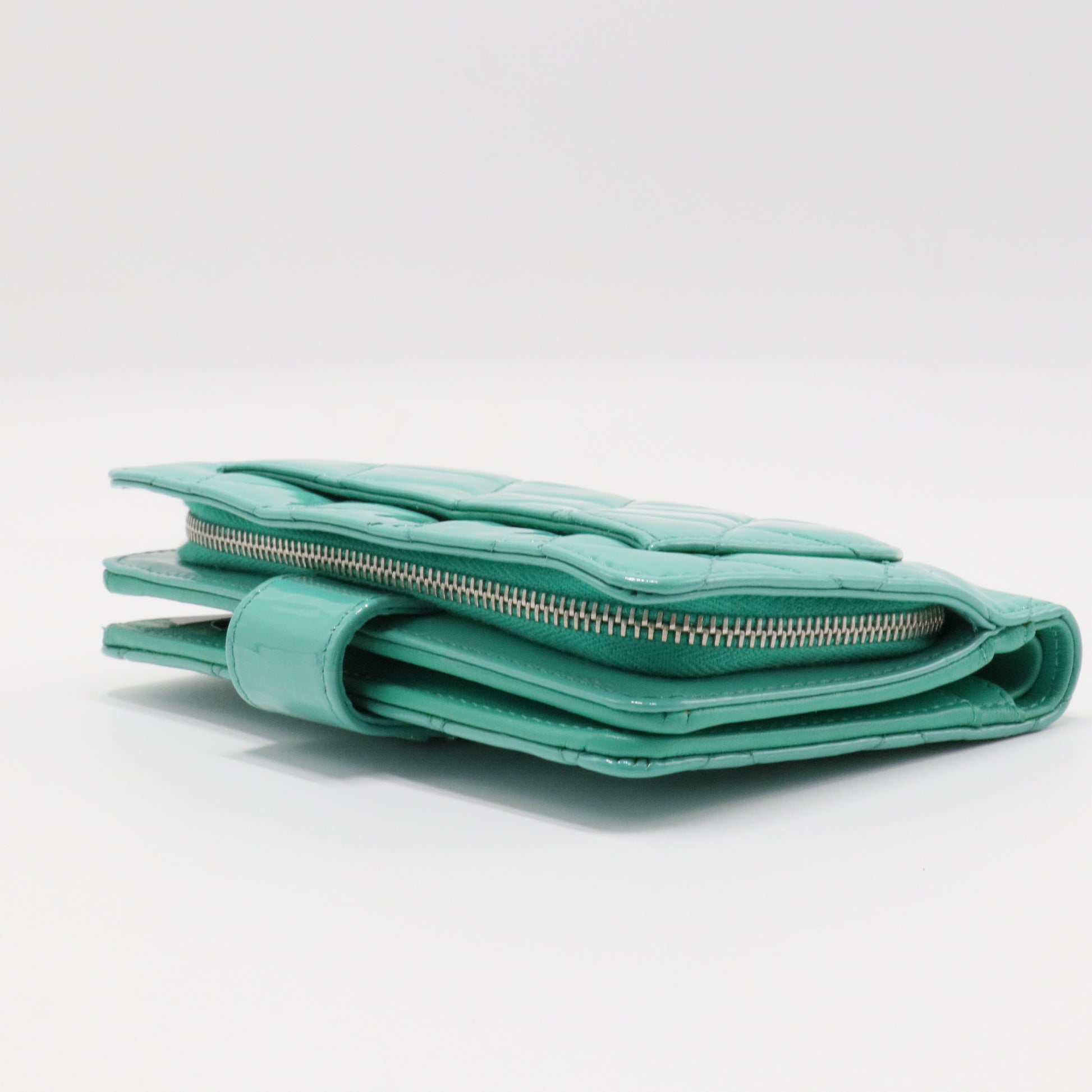 CC Brilliant Flap Wallet Quilted Patent Long