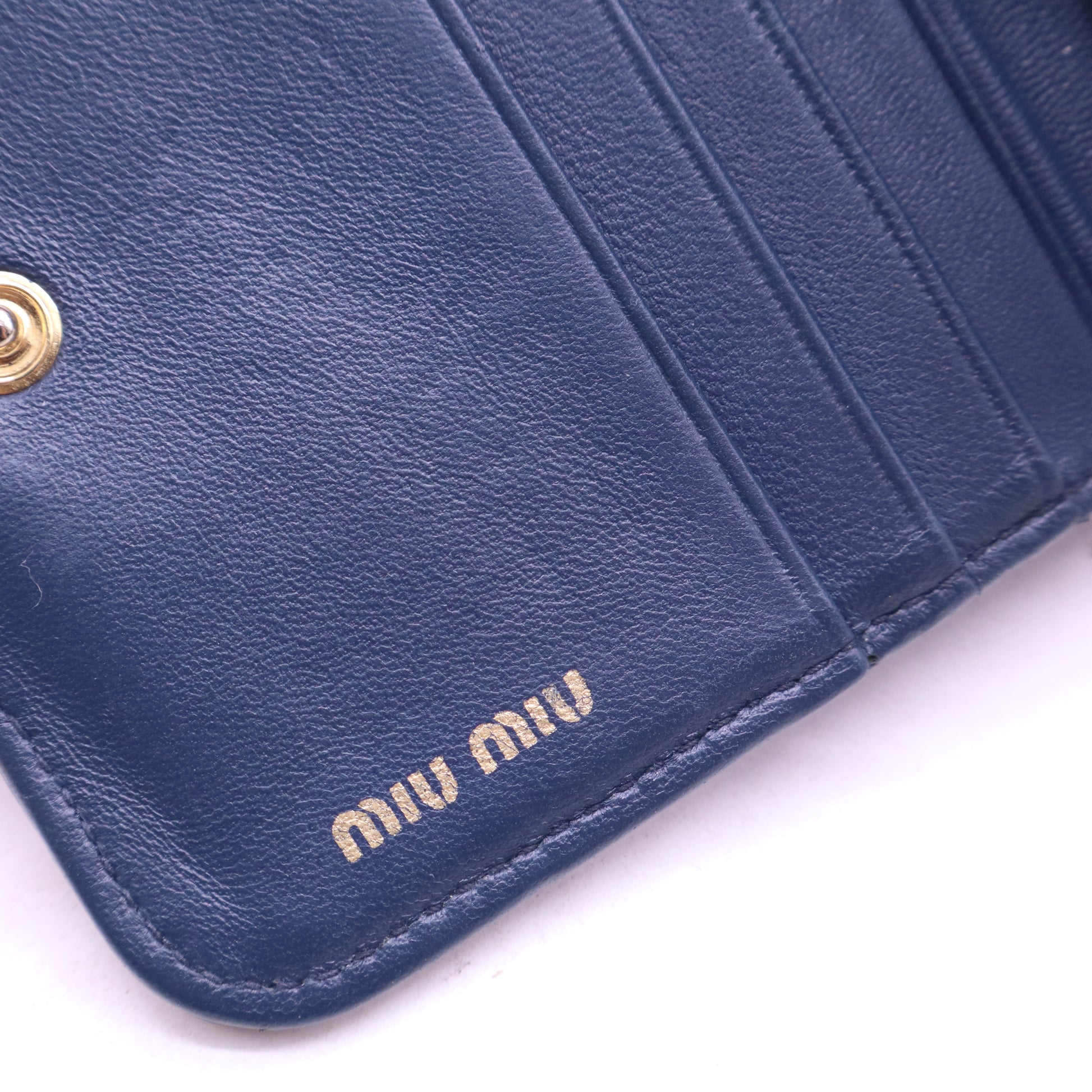 Miu Miu Matelassé Leather Zip-Around Compact Wallet W21160