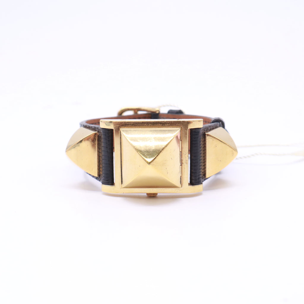 Hermes Stainless Steel Medor Quartz Watch Etoupe twins LDJ5316