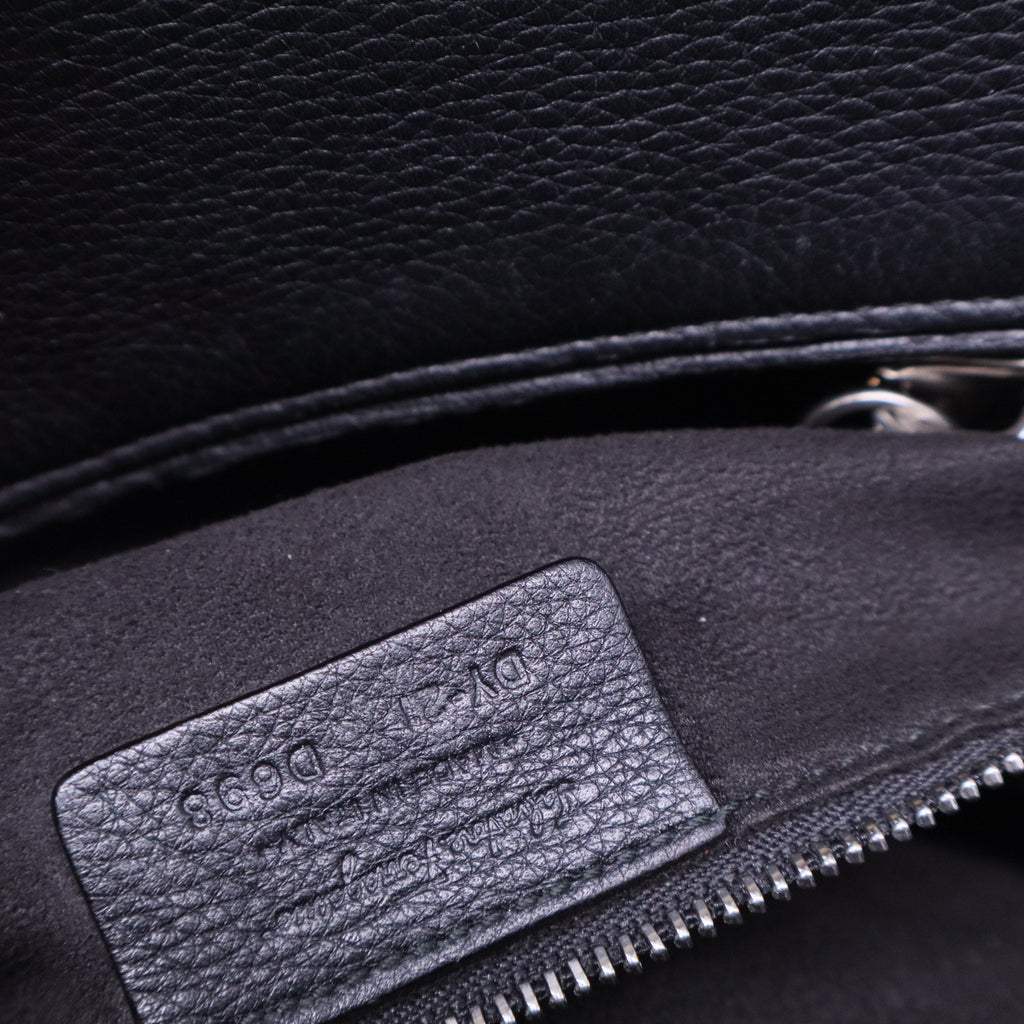 Silver Tone Leather Shoulder Bag B20711