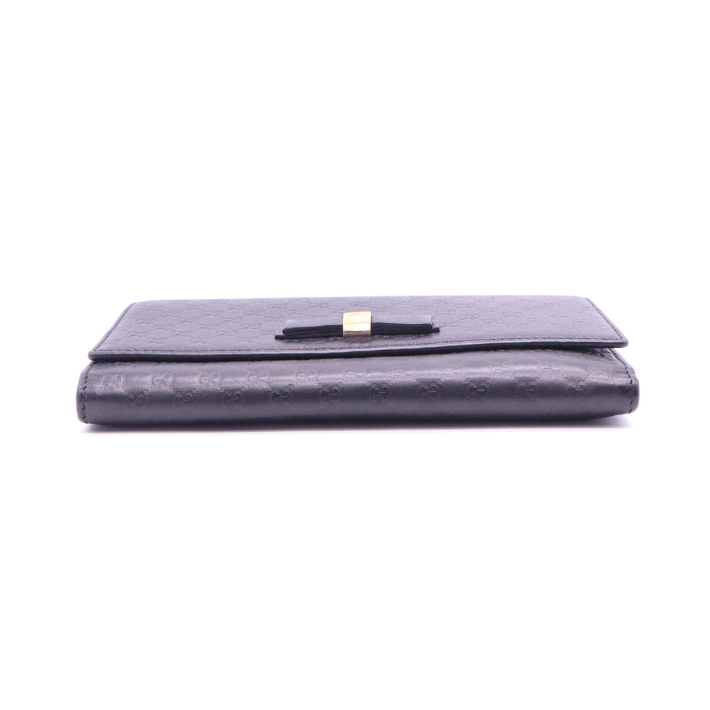 Gucci Microguccissima Bow Continental Wallet W21153