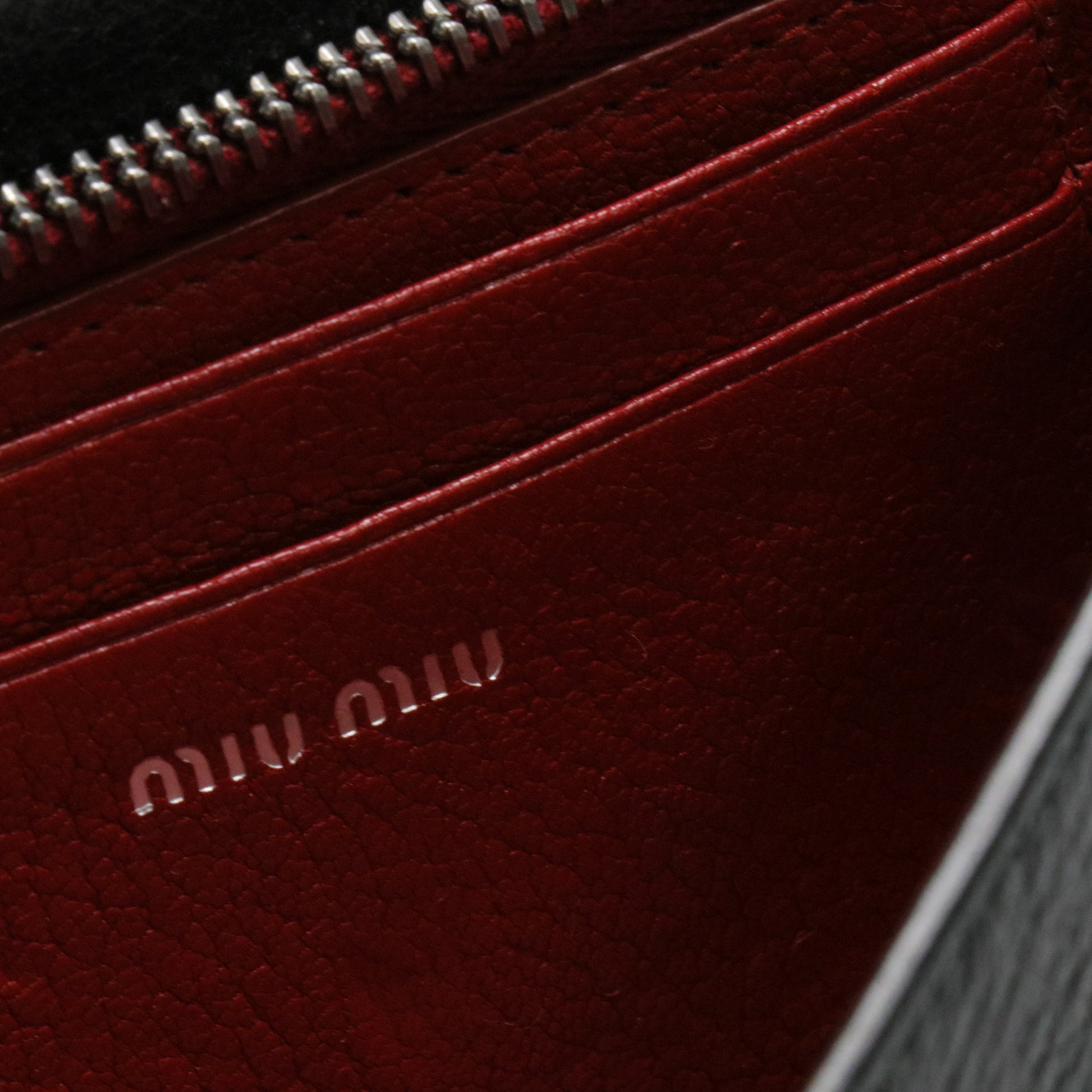 Black Leather Logo Flap Wallet on Chain