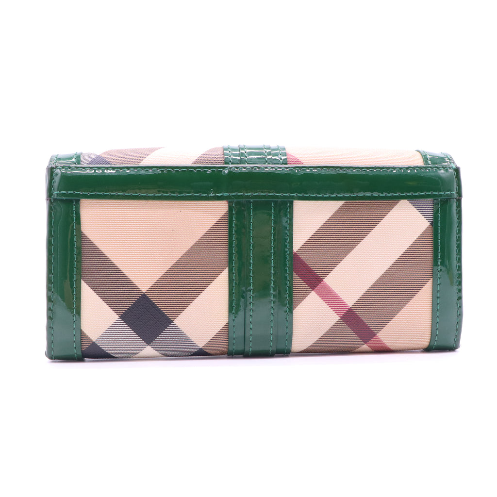 Burberry Nova Check Patent Leather Penrose Continental Wallet W21167